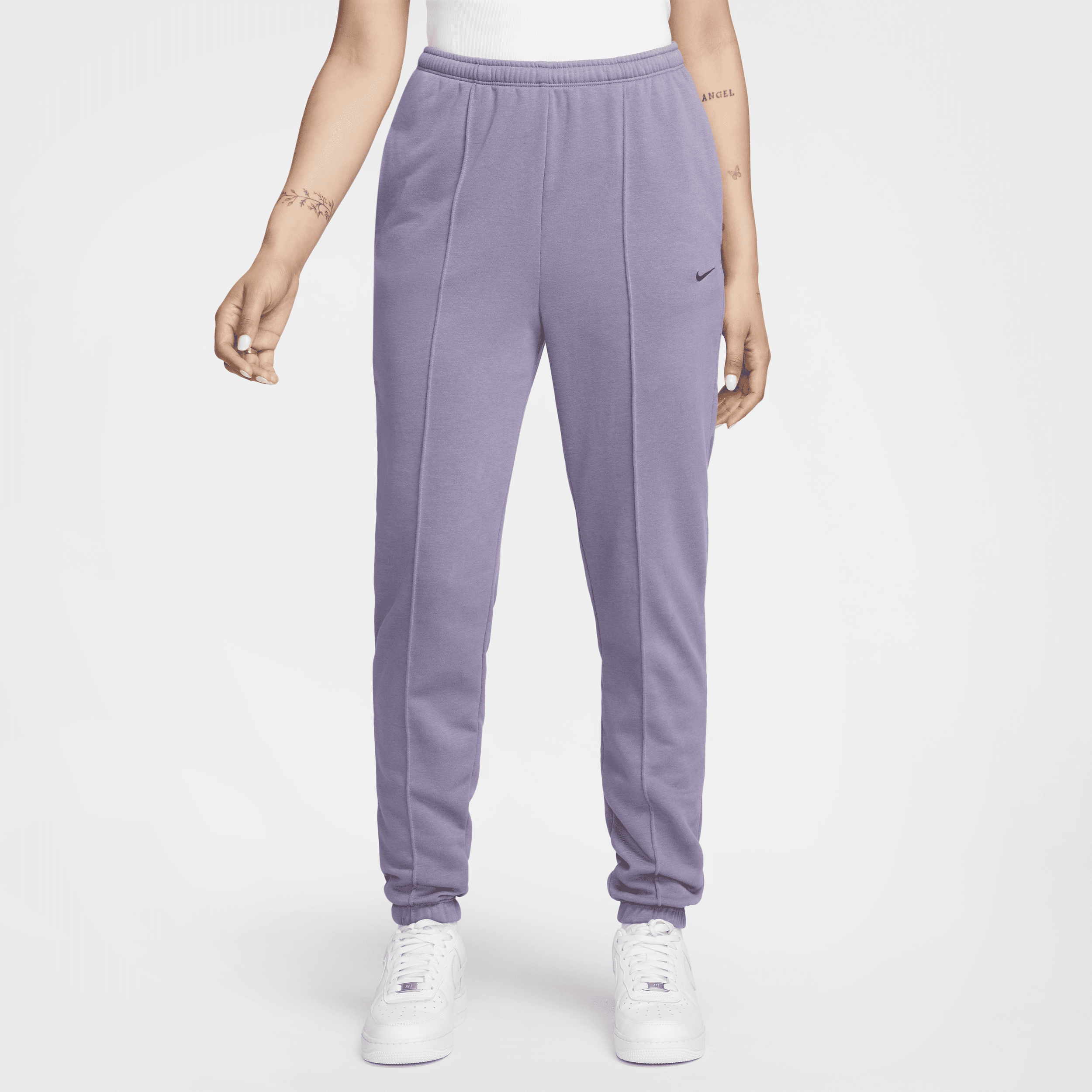 Nike Sportswear Chill Terry aansluitende joggingbroek met hoge taille van sweatstof voor dames - Paars