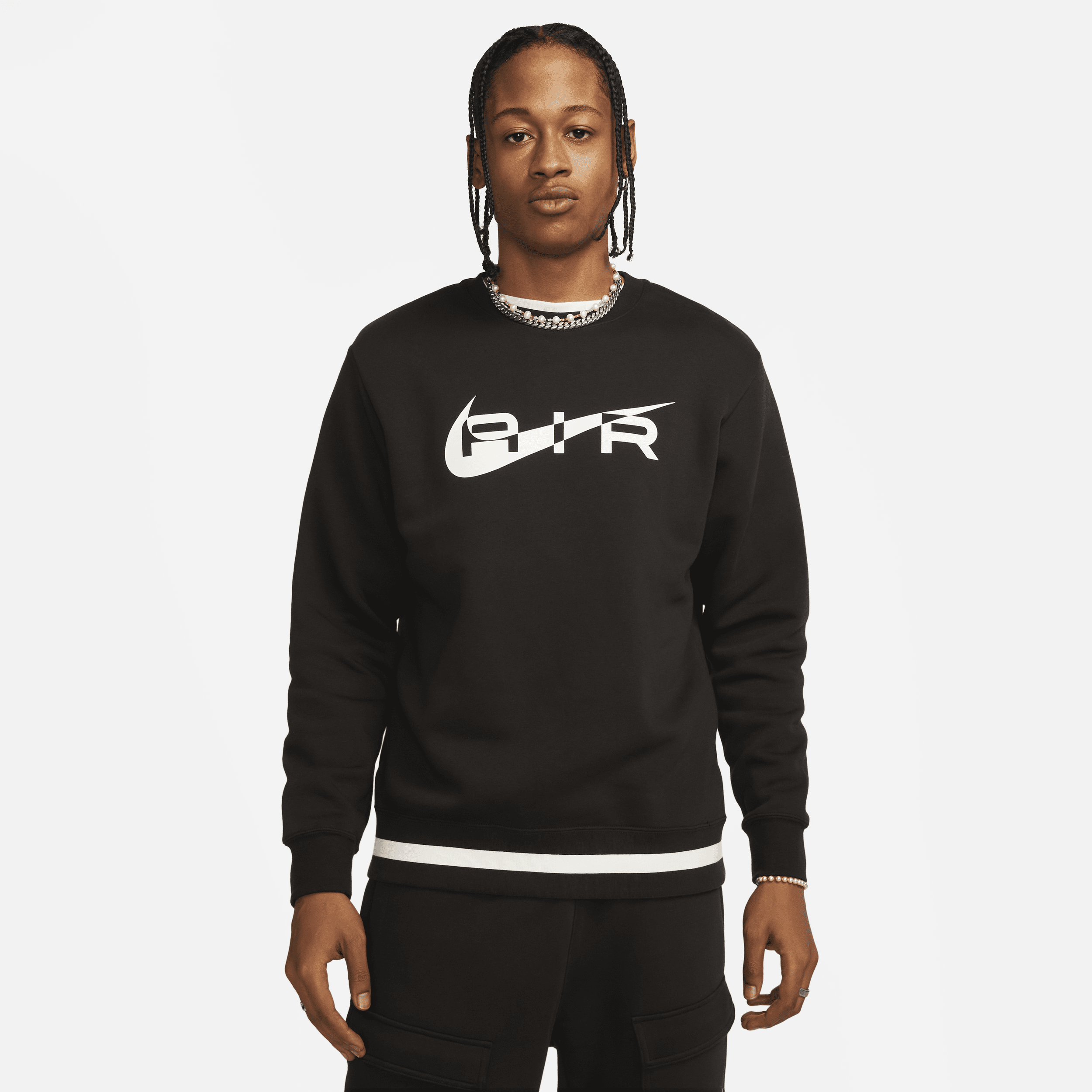 Nike Air sweatshirt van fleece met ronde hals voor heren - Zwart