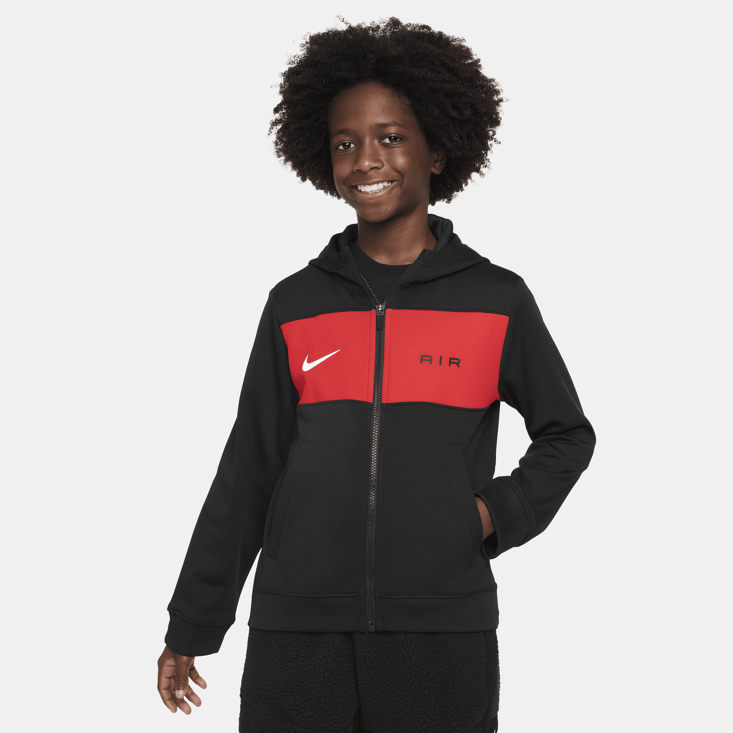 Nike Air Sudadera con capucha con cremallera completa - Niño - Negro