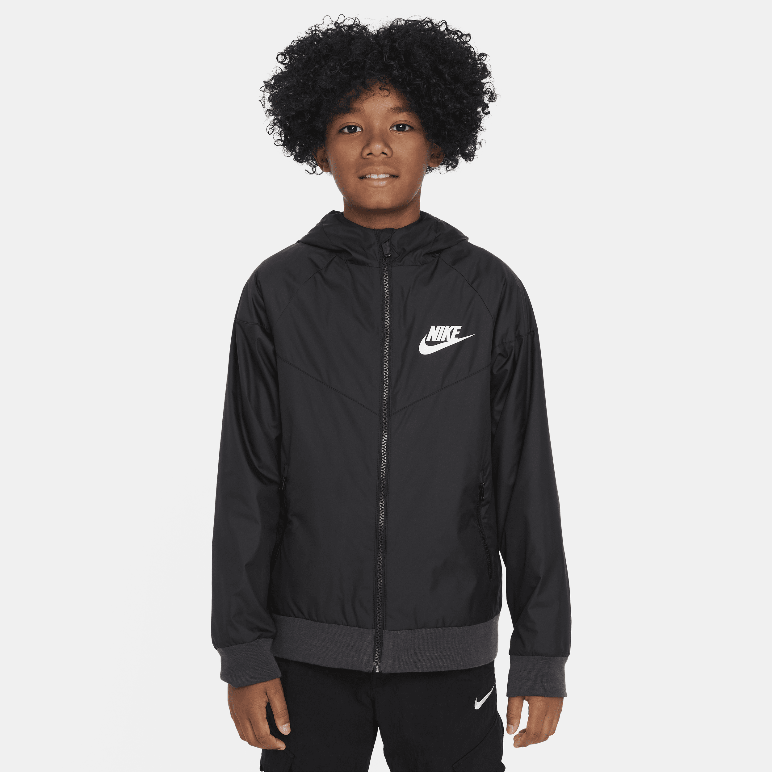 Nike Sportswear Windrunner kinderjack met capuchon - Zwart