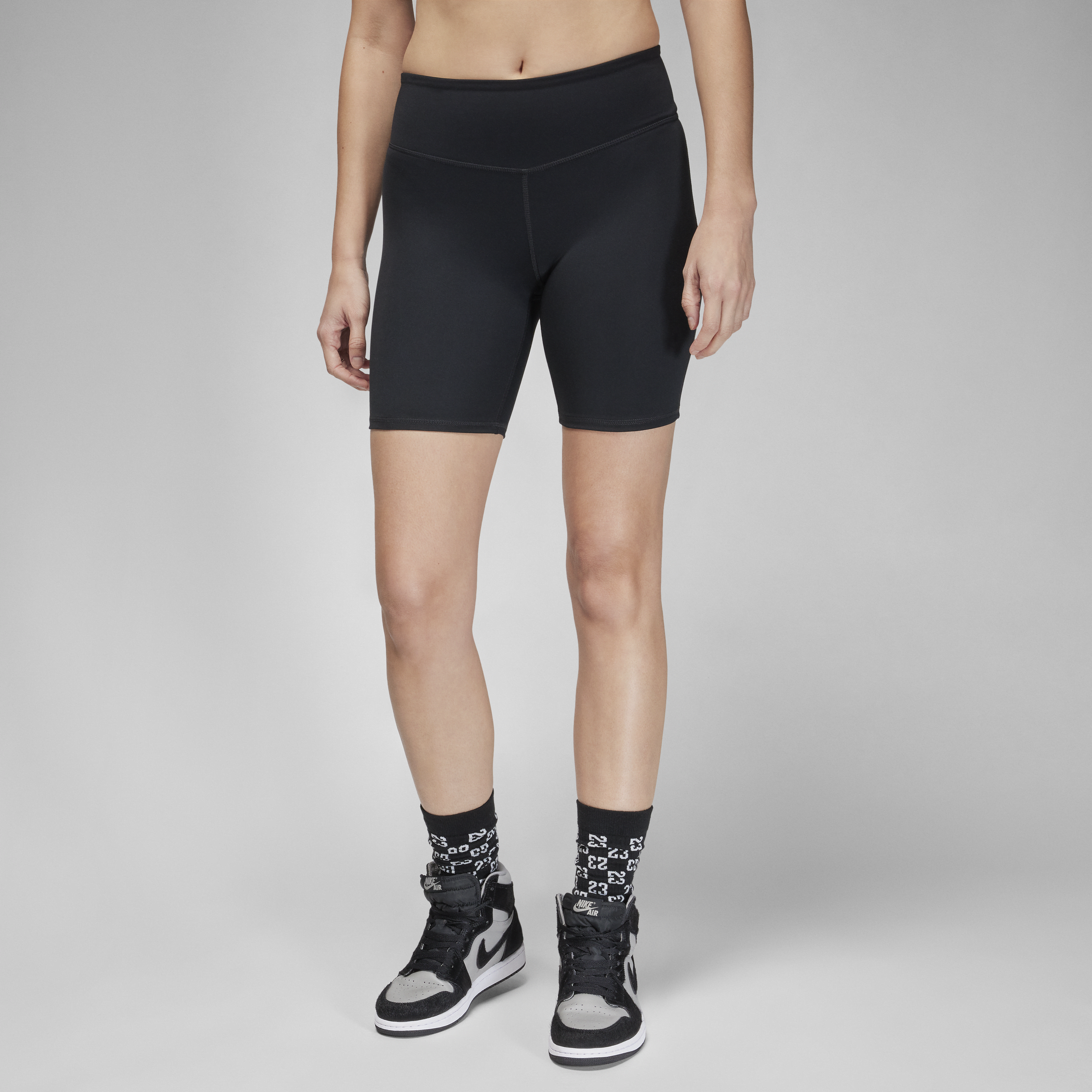 Jordan Sport bikeshorts met hoge taille voor dames (18 cm) - Zwart