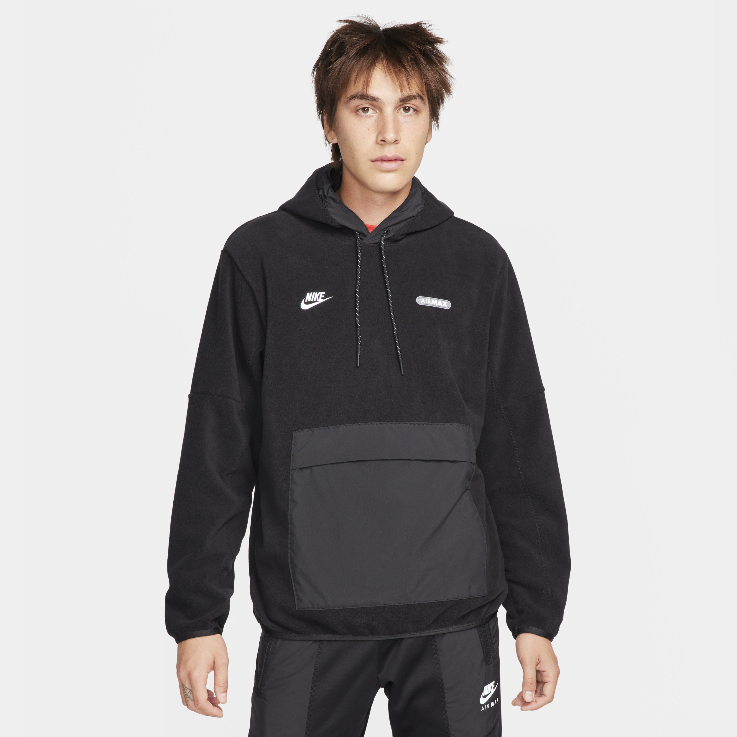 Nike Air Max-pullover-hættetrøje i fleece til mænd - sort