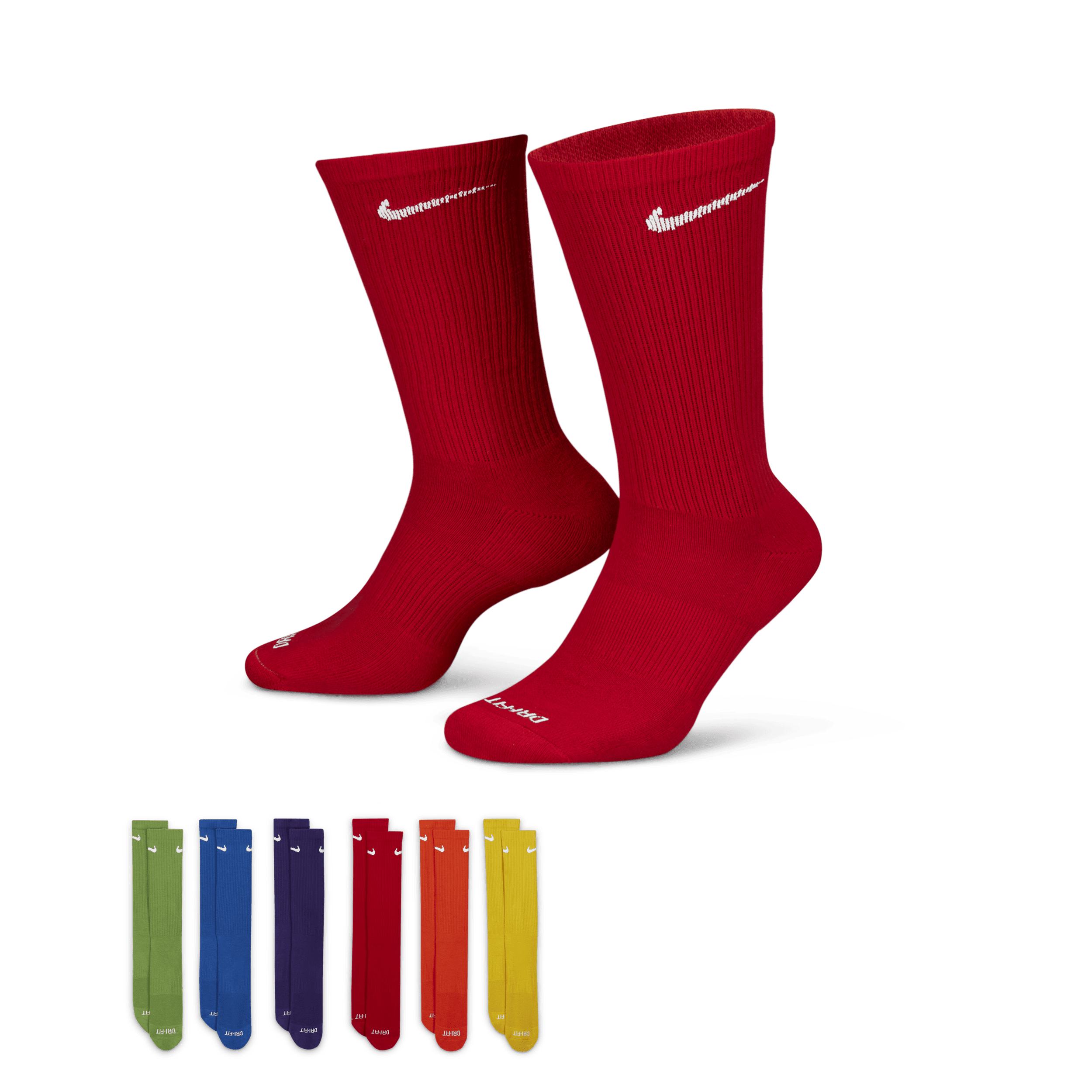 Nike Everyday Plus Cushioned-crew-træningsstrømper (6 par) - multifarvet