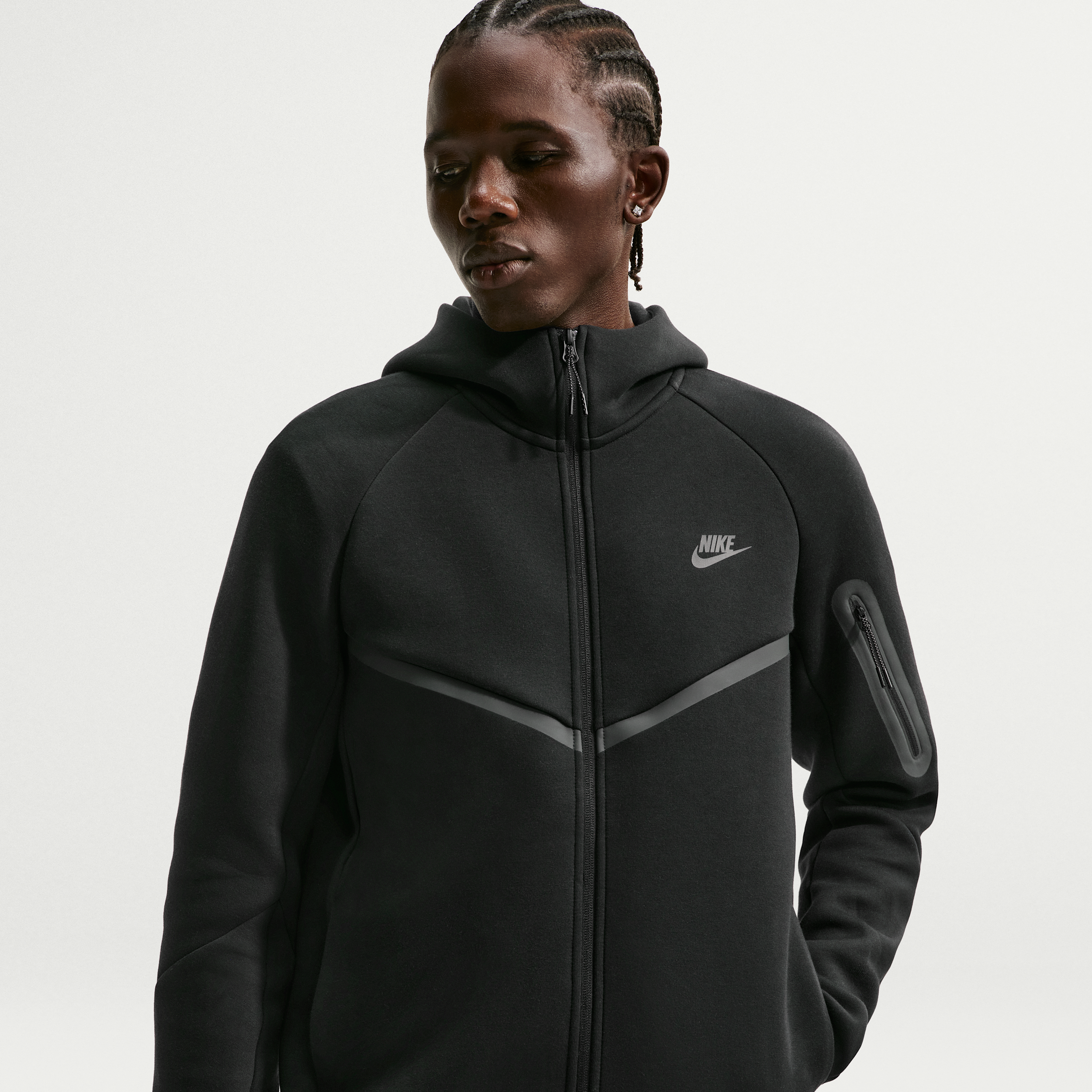 Giacca con zip a tutta lunghezza Nike Tech Fleece Windrunner – Uomo - Nero