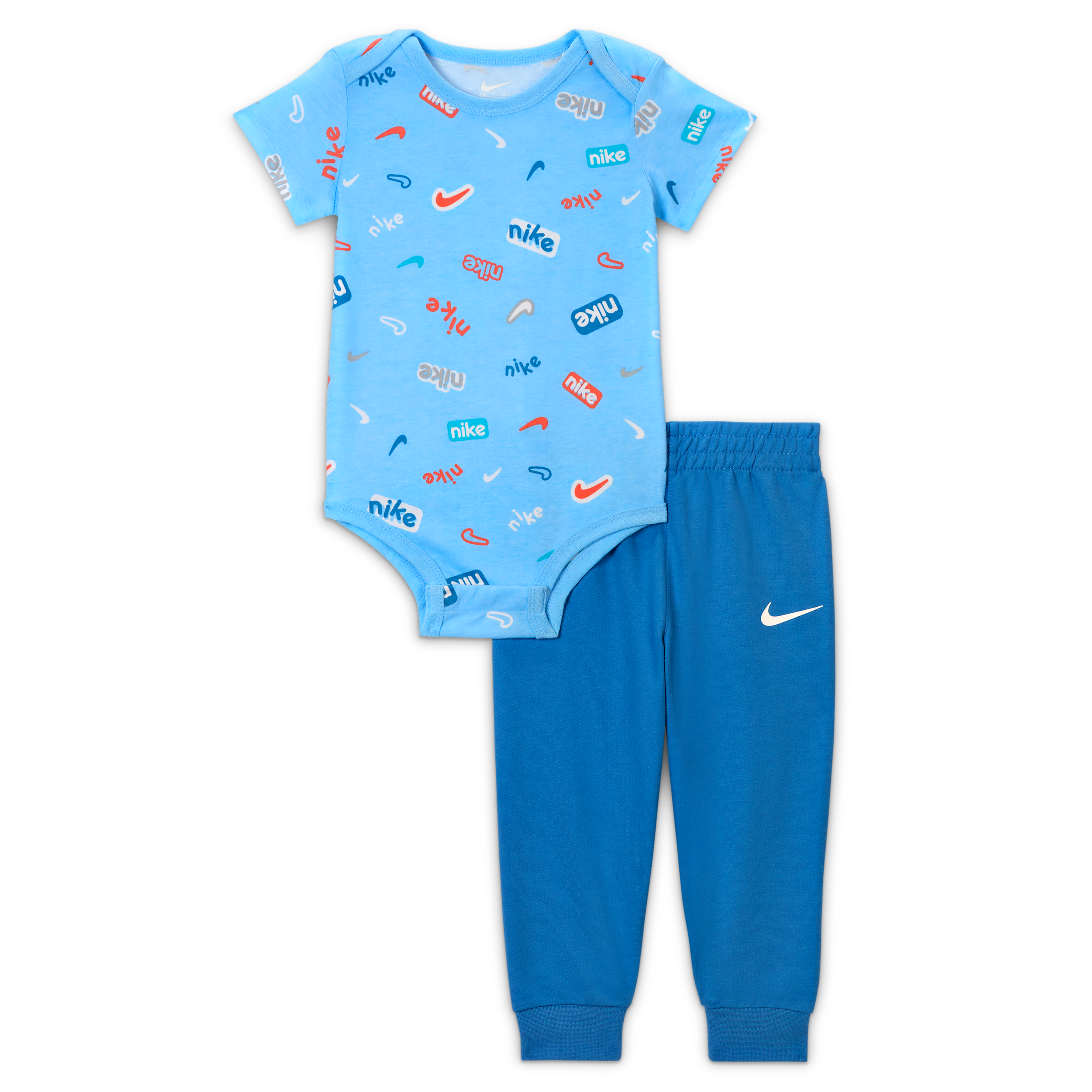 【ナイキ(NIKE)公式ストア】ナイキ E1D1 ベビー ショートスリーブ ボディスーツ アンド パンツ セット IB9018-489 ブルー 【ナイキ(NIKE)公式ストア】ナイキ E1D1 ベビー ショートスリーブ ボディスーツ アンド パンツ セット IB9018-489 ブルー