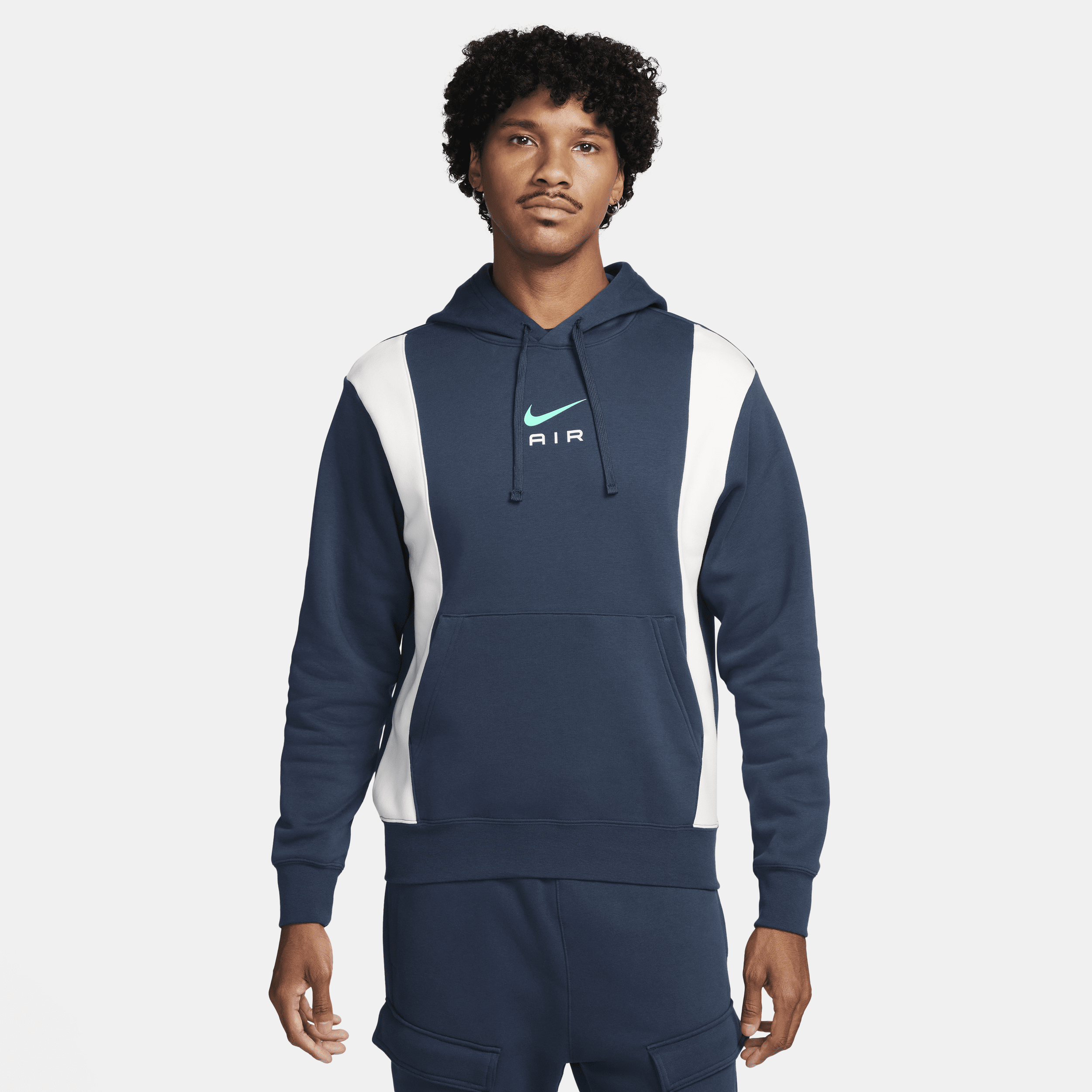 Nike Air-pullover-hættetrøje i fleece til mænd - blå