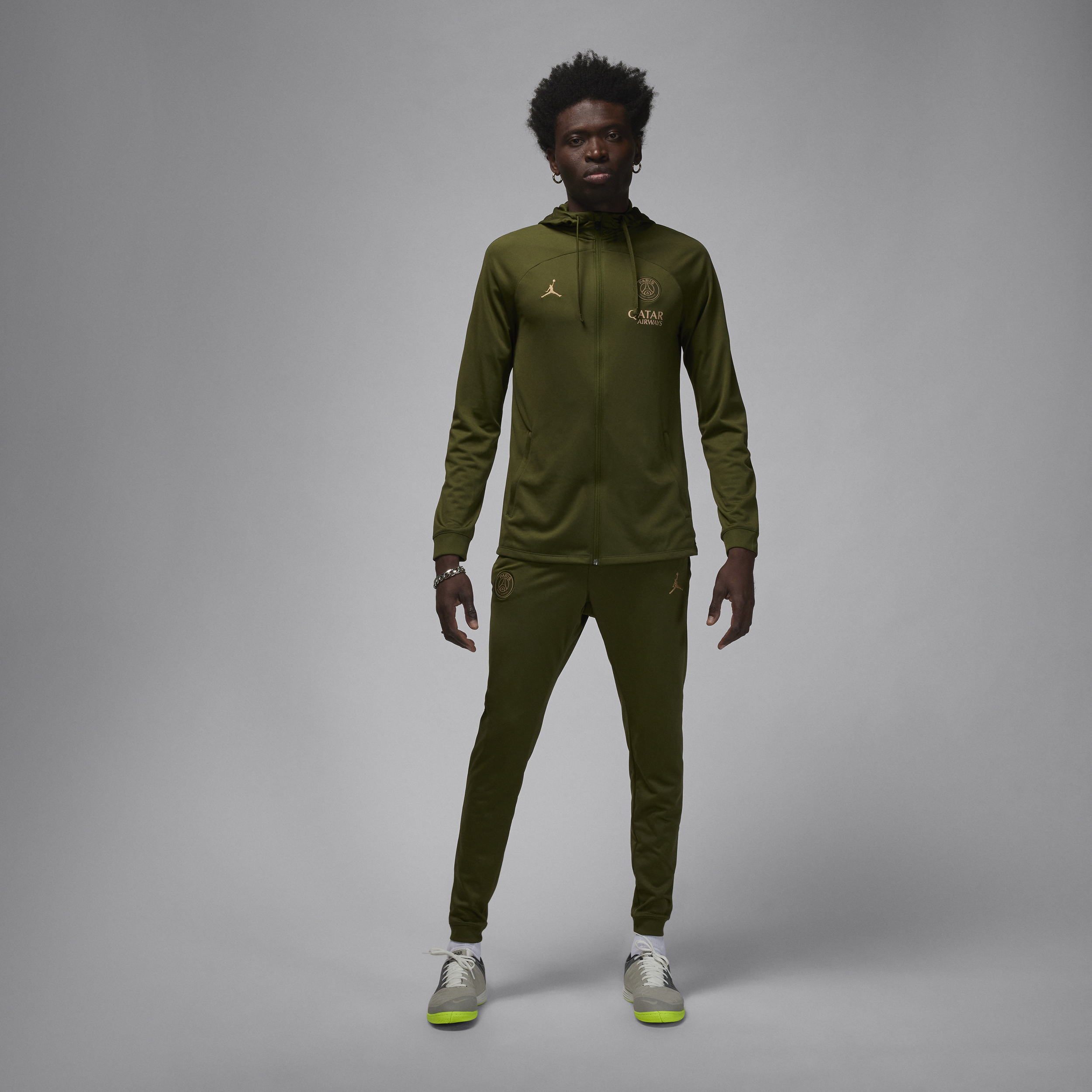 Nike Tuta da calcio con cappuccio Jordan Dri-FIT Paris Saint-Germain Strike da uomo – Quarta - Verde