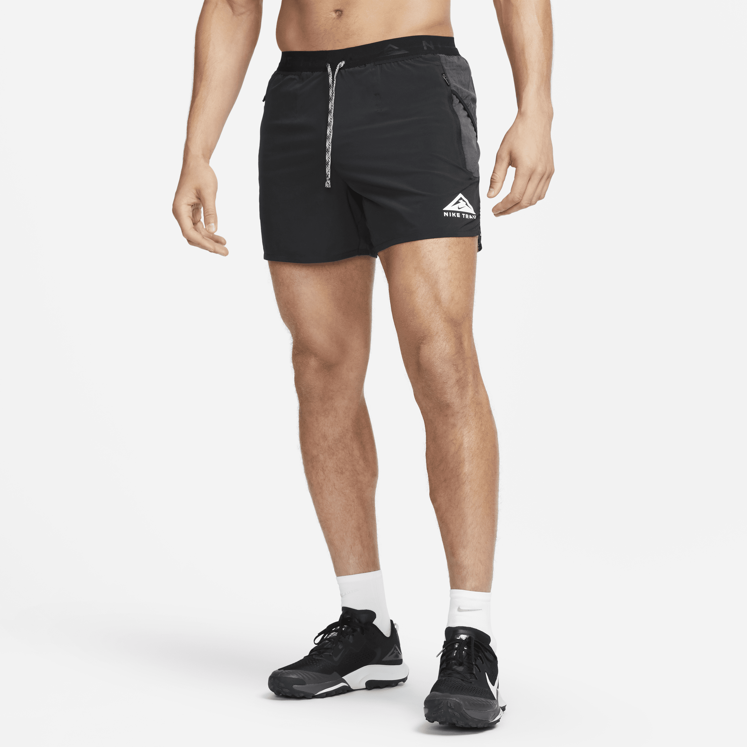 Nike Trail Second Sunrise Dri-FIT-løbeshorts (13 cm) med indershorts til mænd - sort