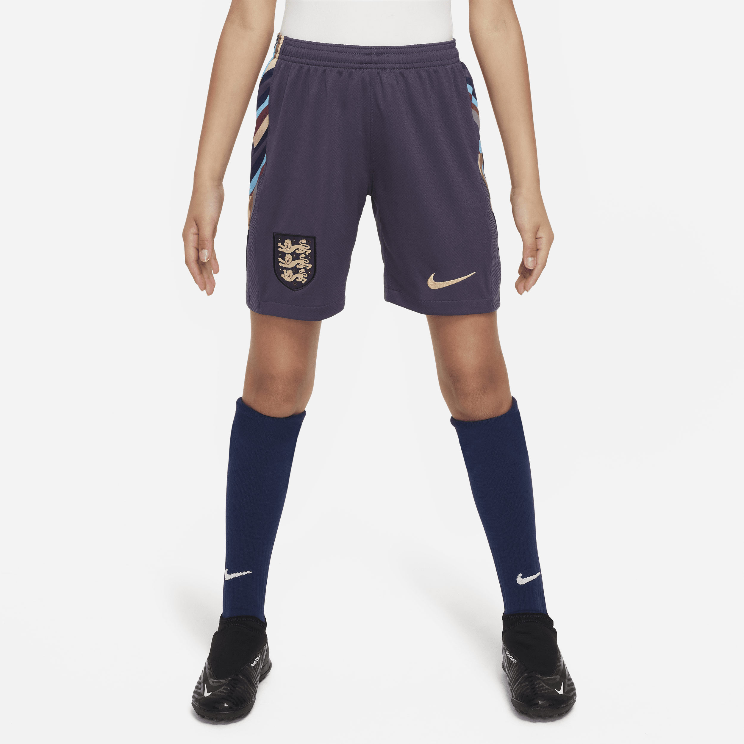 Shorts da calcio replica Nike Dri-FIT Inghilterra 2024 Stadium per ragazzo/a – Away - Viola