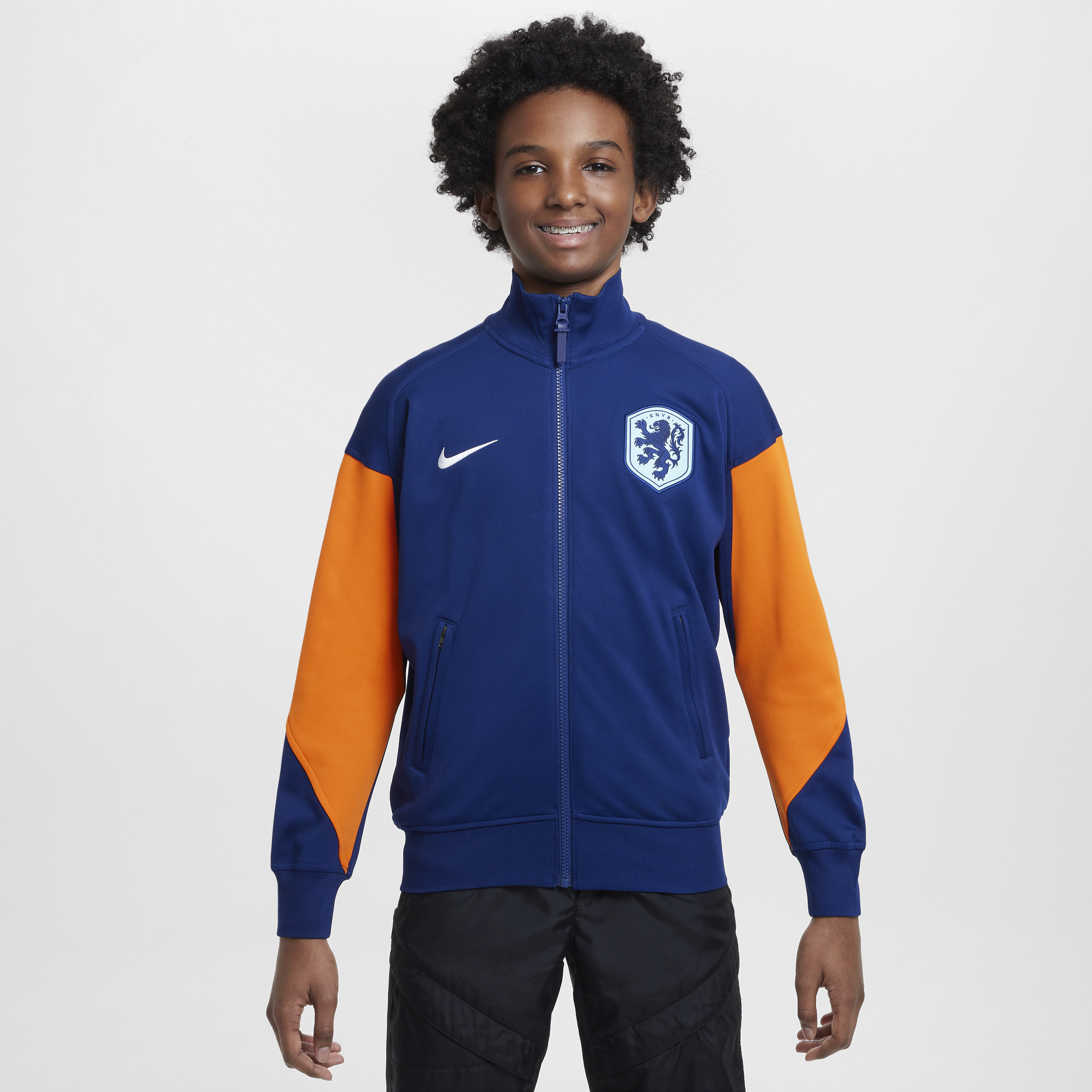 Nike Nederland Academy Pro knit voetbaljack voor kids - Blauw