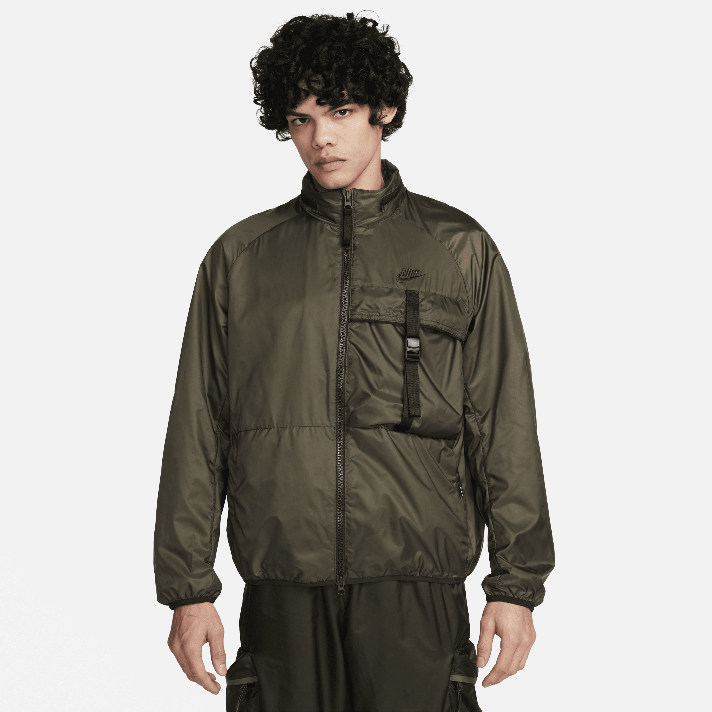 Vævet og sammenfoldelig Nike Sportswear Tech N24-jakke med for til mænd - grøn