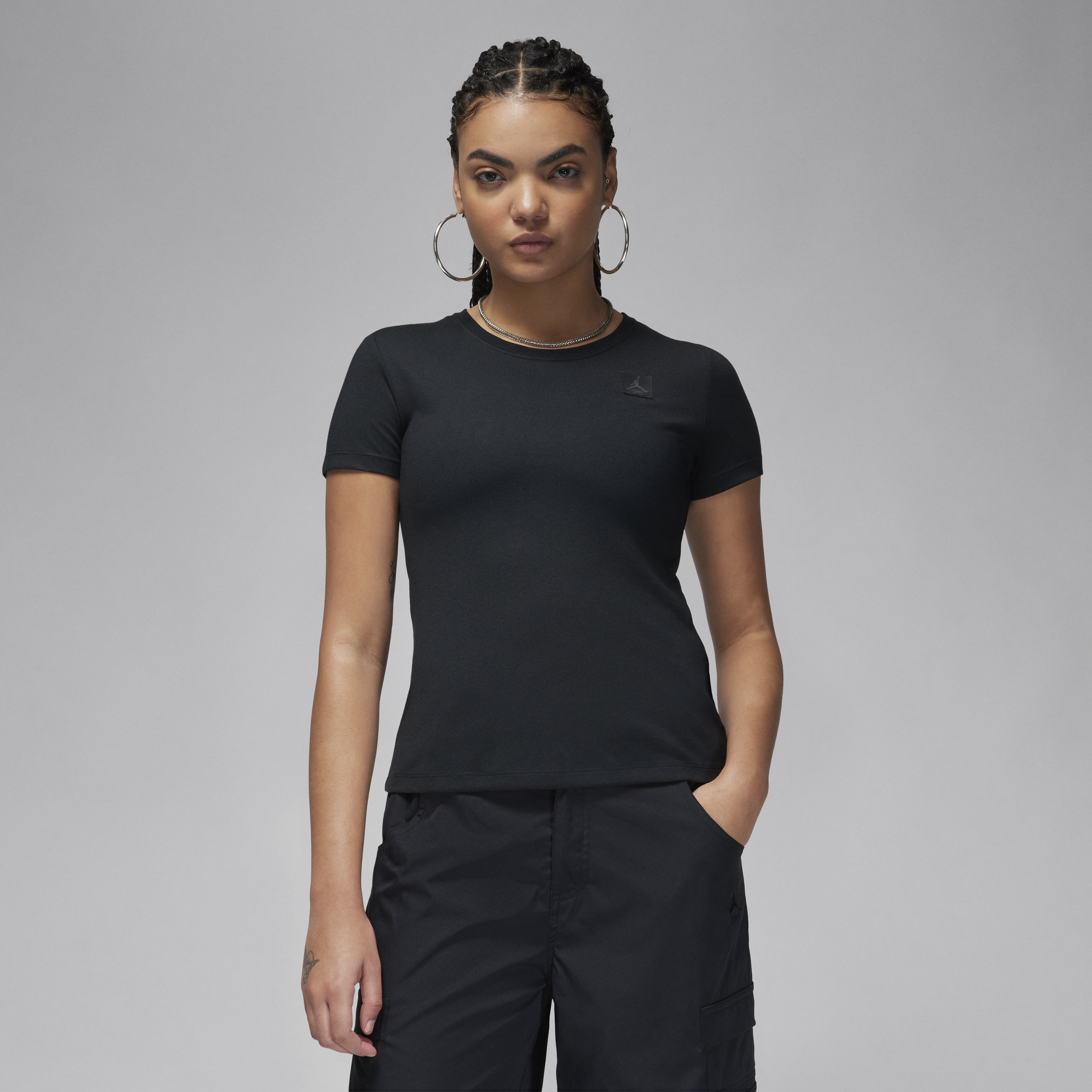 Jordan Essentials T-shirt met korte mouwen en aansluitende pasvorm voor dames - Zwart