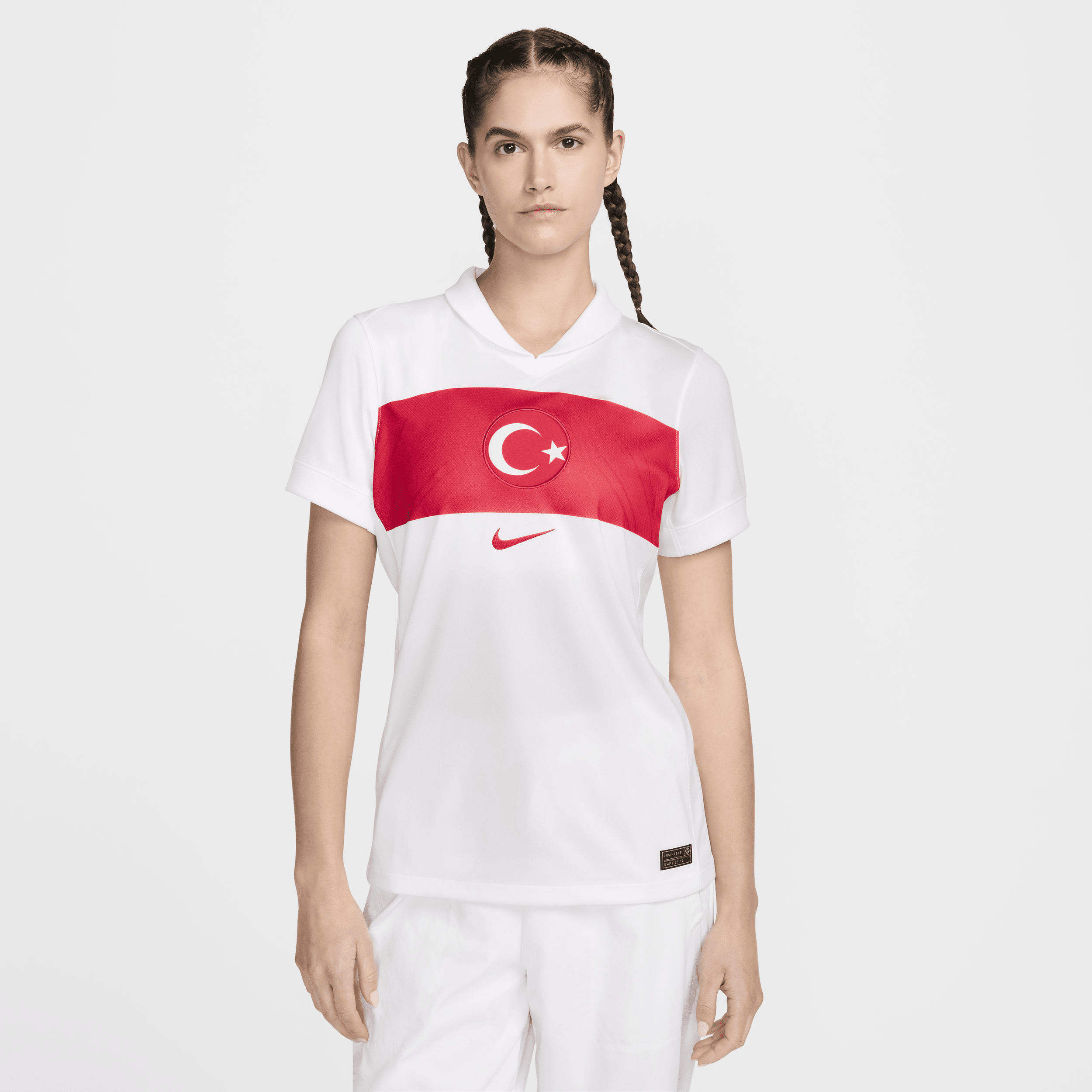 Turkije 2024/25 Stadium Thuis Nike Dri-FIT replica voetbalshirt voor dames - Wit