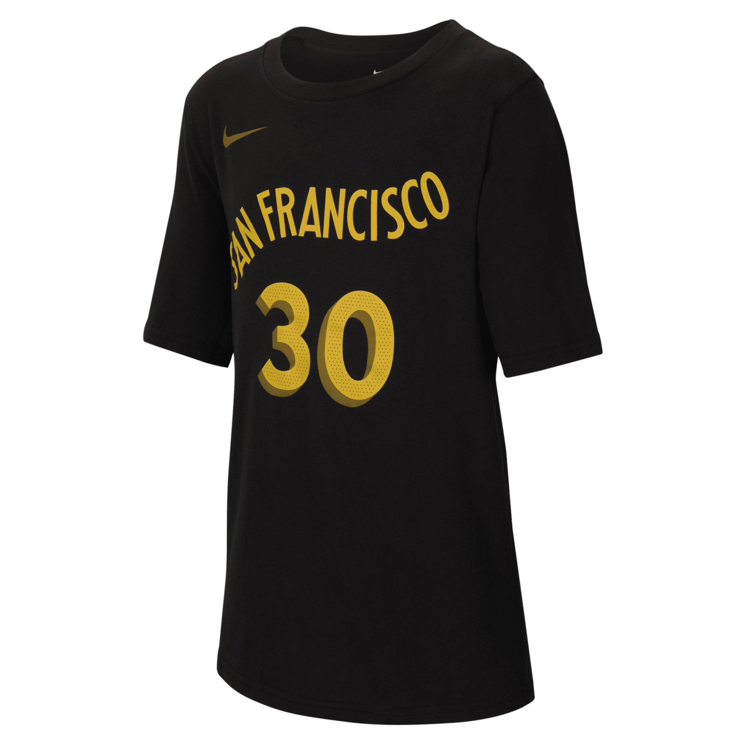 Stephen Curry Golden State Warriors City Edition Nike NBA-T-shirt til større børn (drenge) - sort