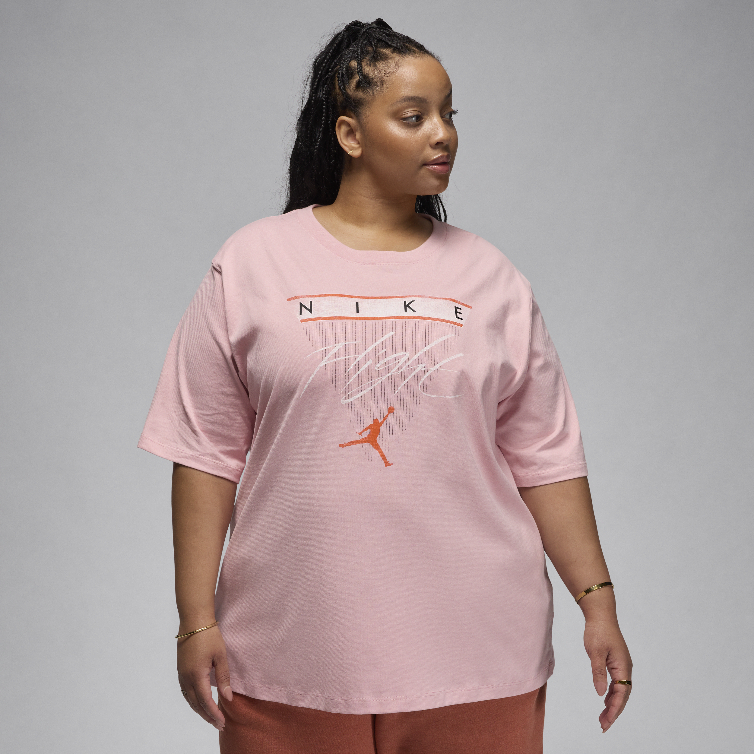 Jordan Flight Heritage T-shirt met graphic voor dames (Plus Size) - Roze