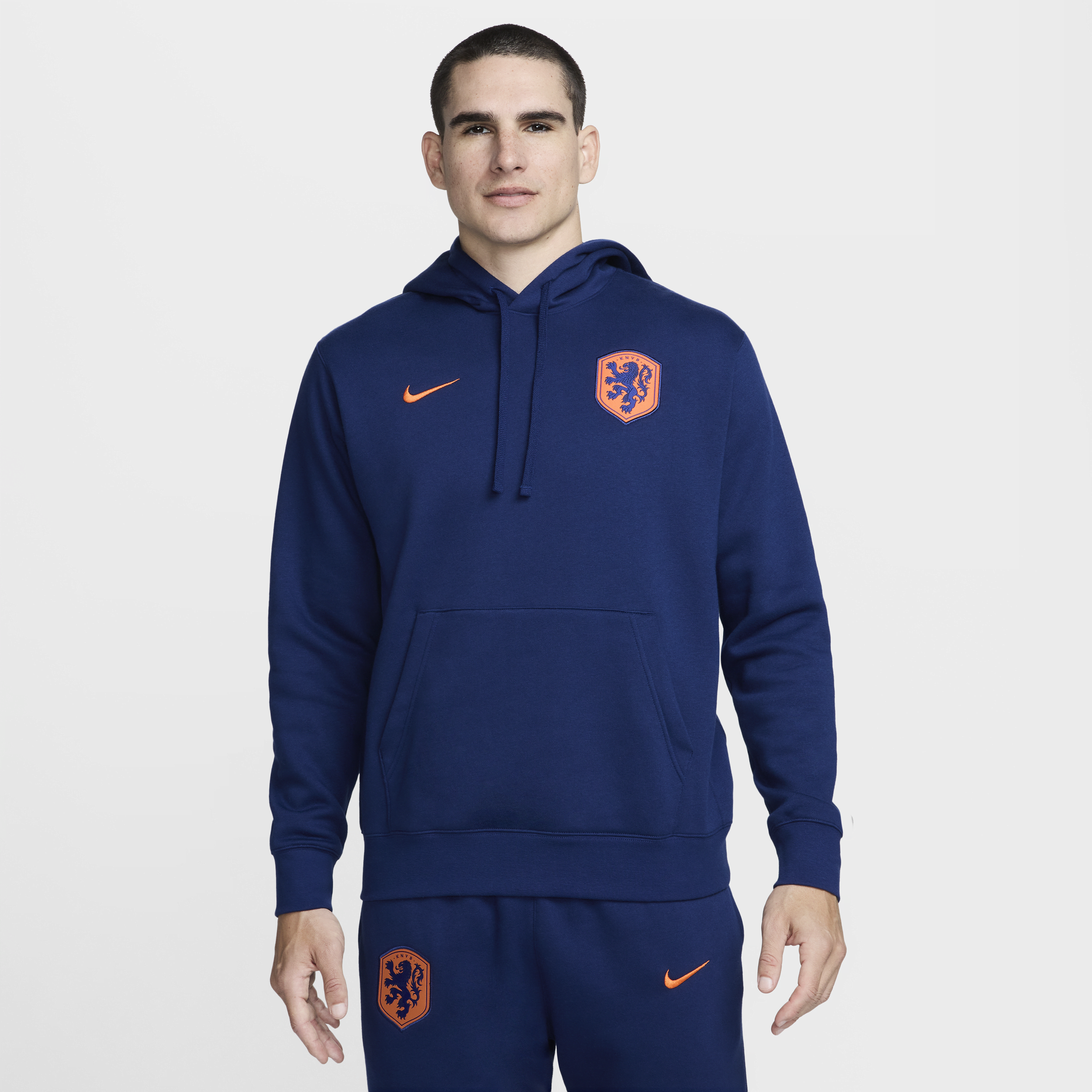 Felpa pullover da calcio con cappuccio Nike Olanda Club – Uomo - Blu