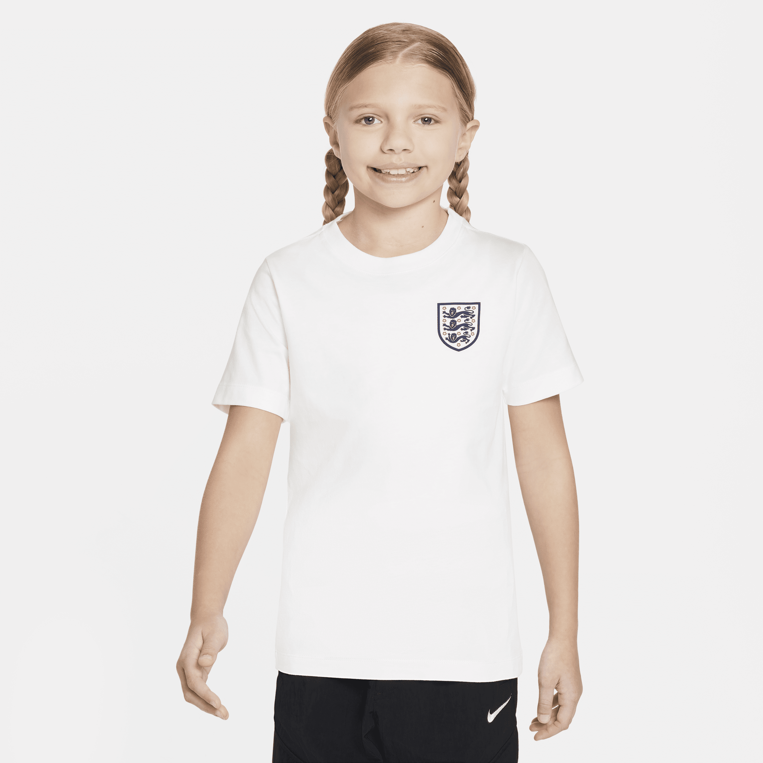 England Nike Football-T-shirt til større børn - hvid