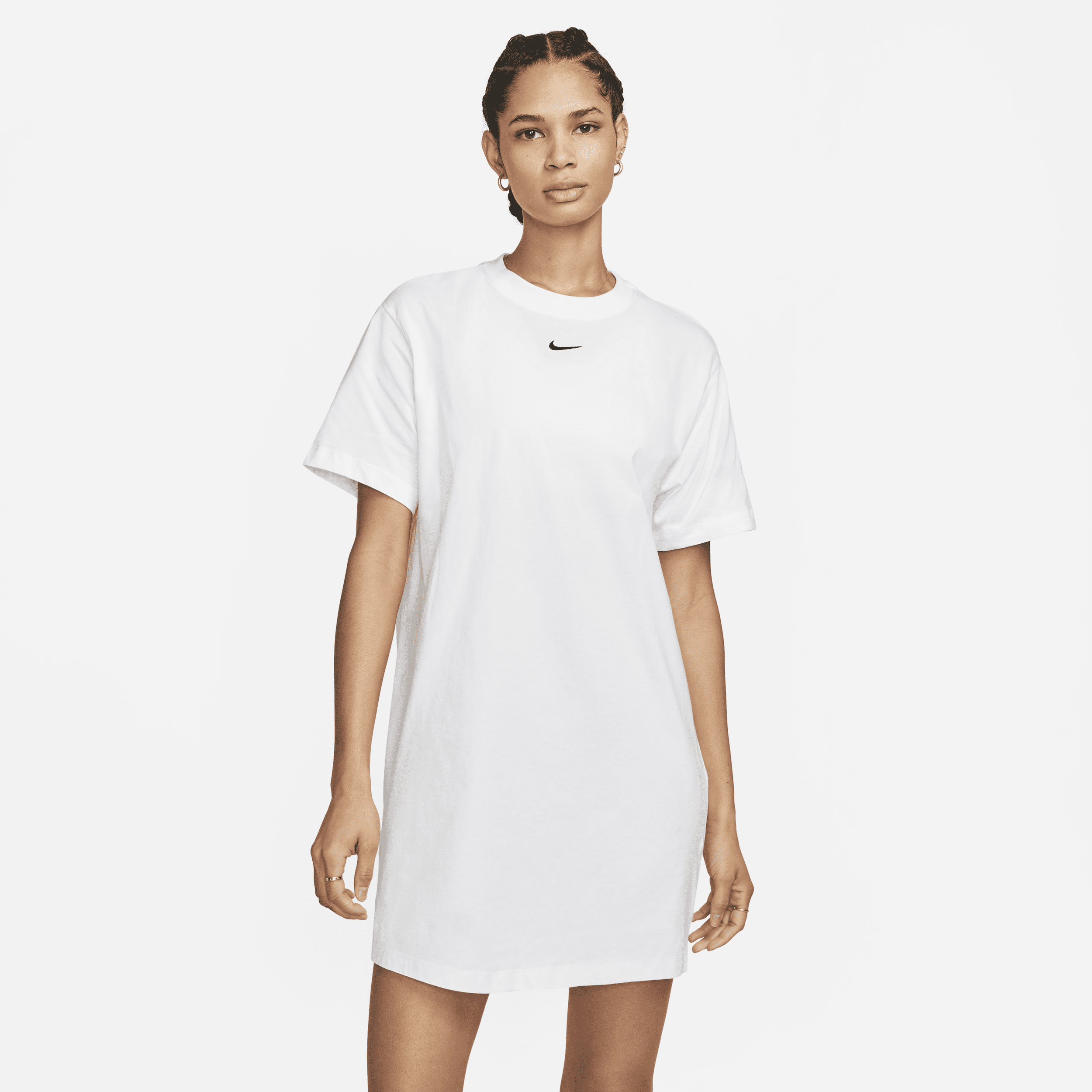 Oversized, maskinstrikket Nike Sportswear-T-shirt til kvinder - hvid