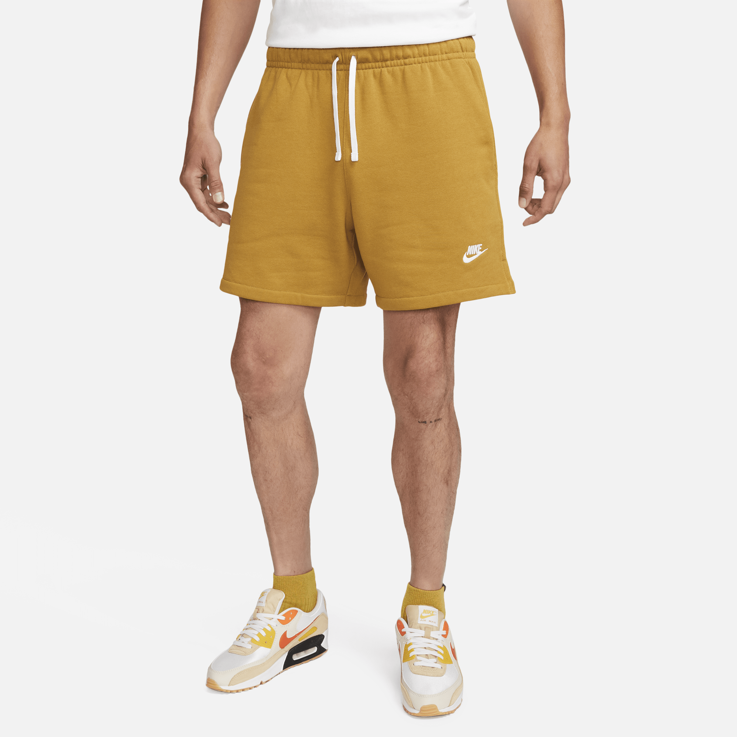 Nike Club Fleece Flow-shorts i french terry til mænd - brun