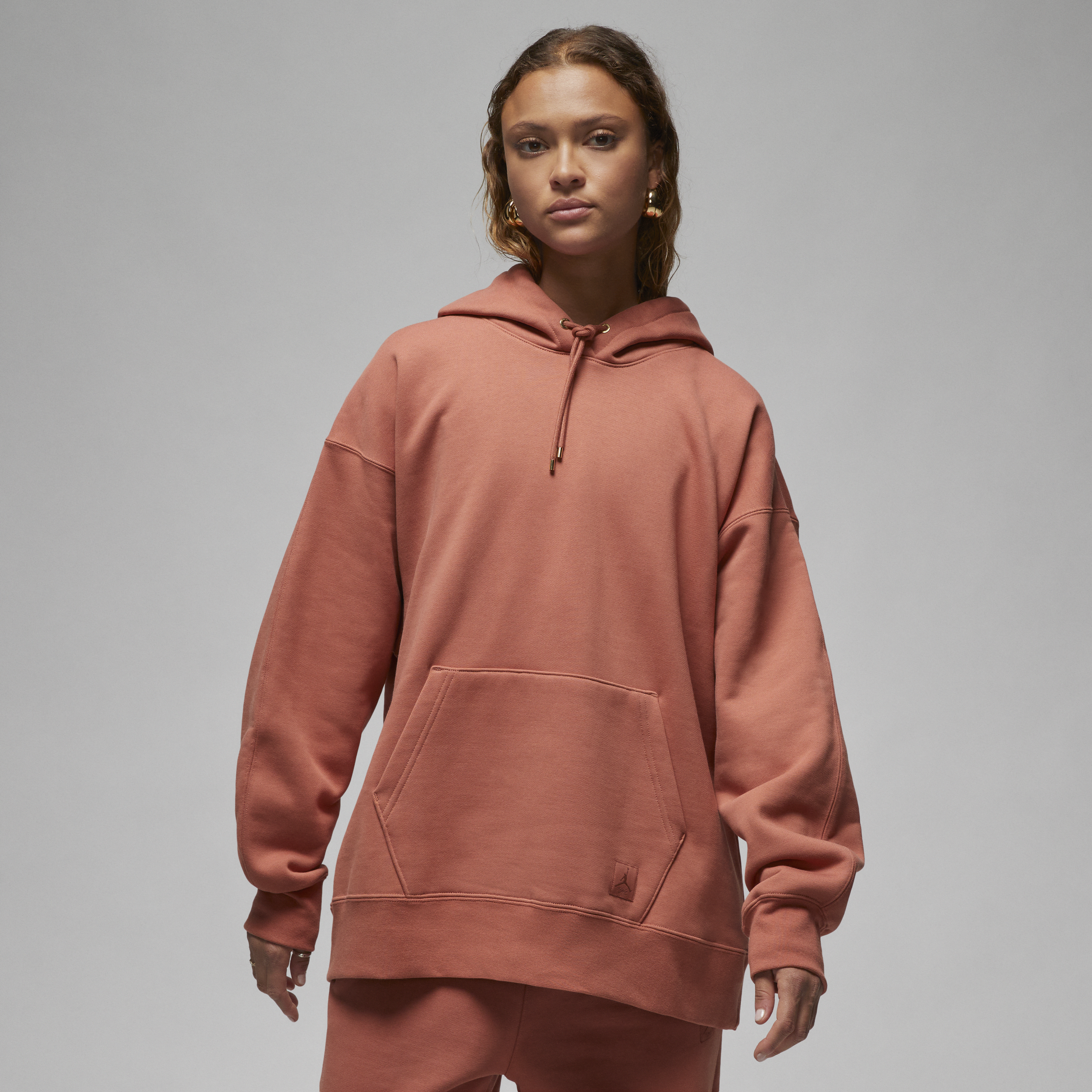 Nike Felpa pullover con cappuccio Jordan Flight Fleece – Donna - Arancione