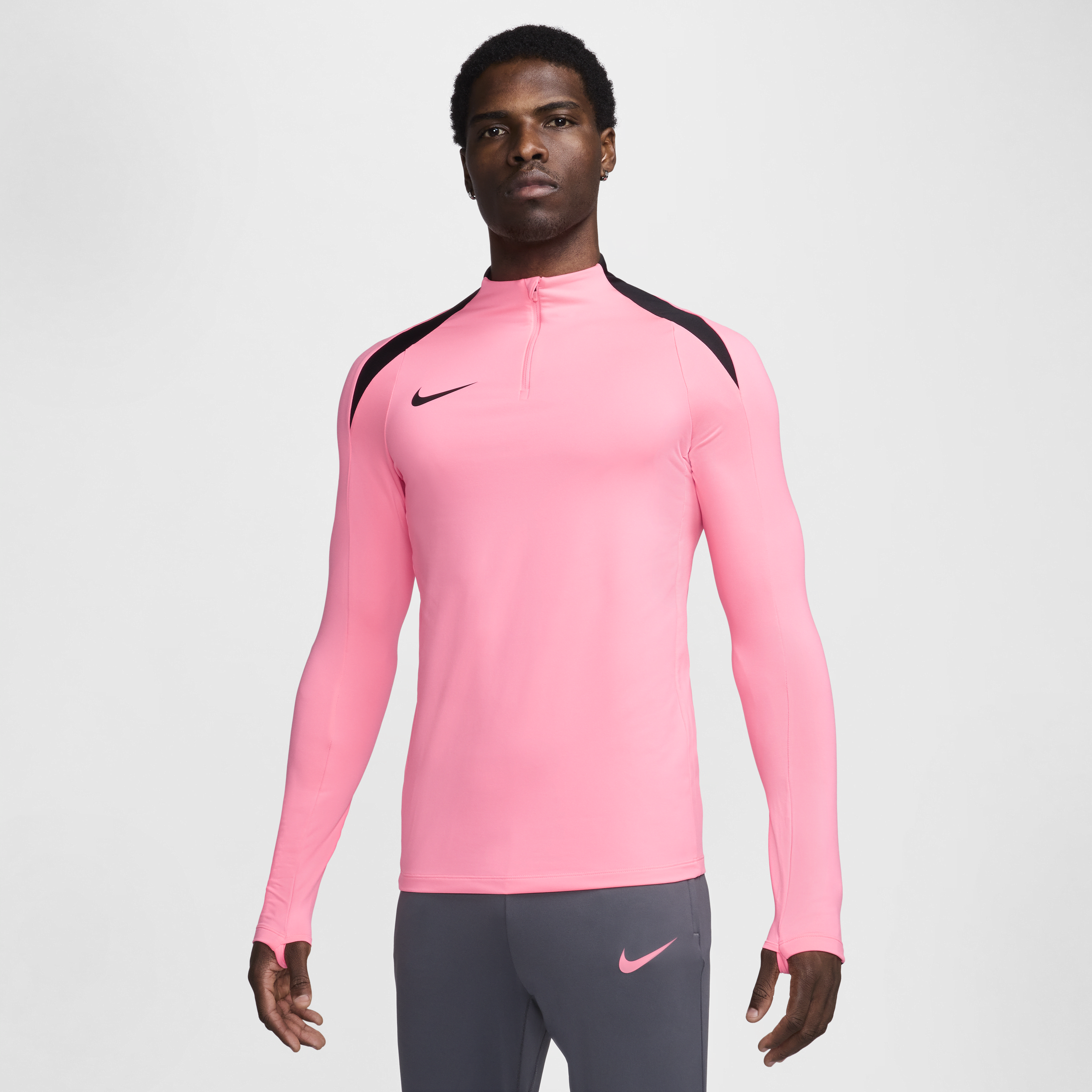 Nike Strike Dri-FIT-fodboldtræningstrøje med 1/2 lynlås til mænd - Pink