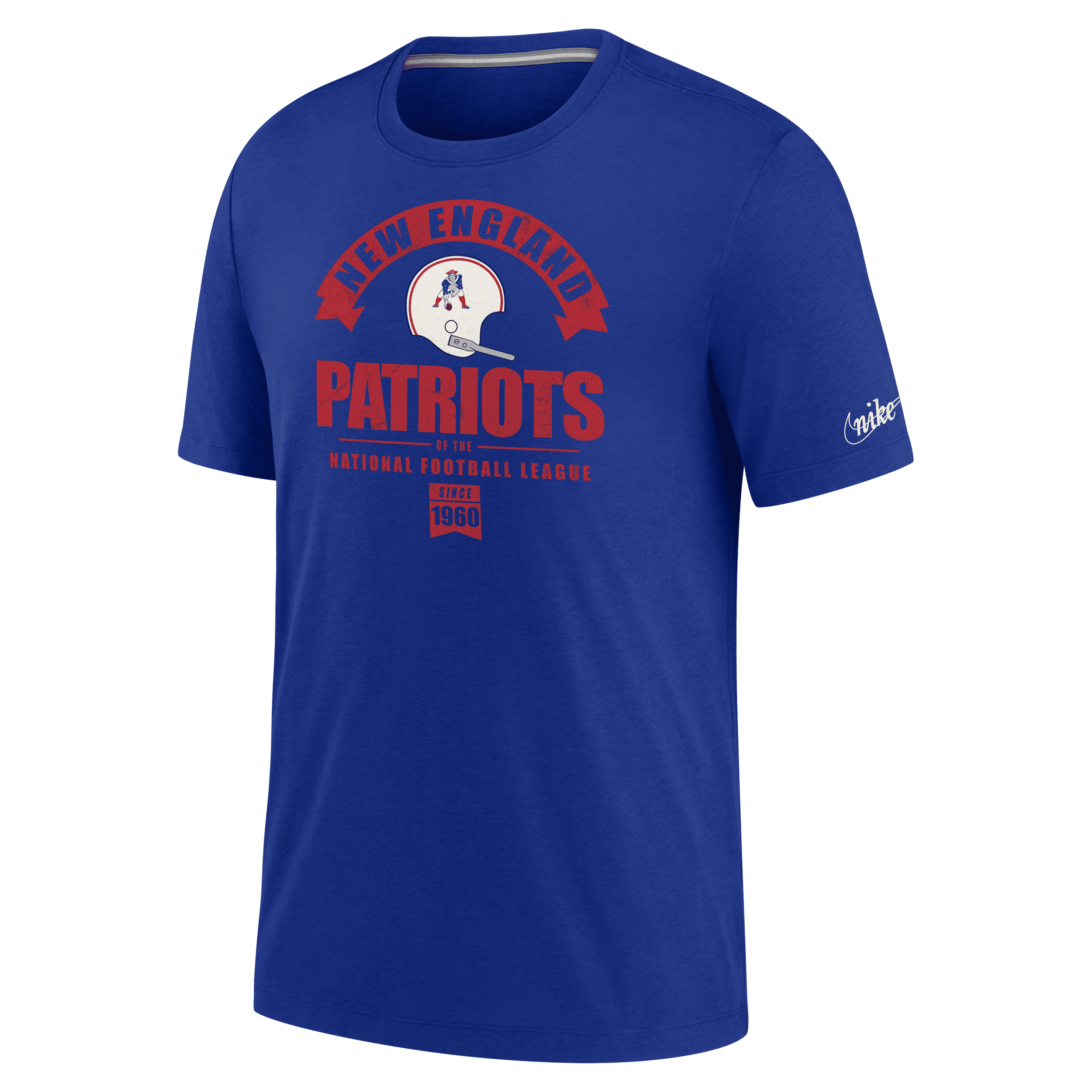 Nike Historic (NFL Patriots) Tri-blend T-shirt voor heren - Blauw