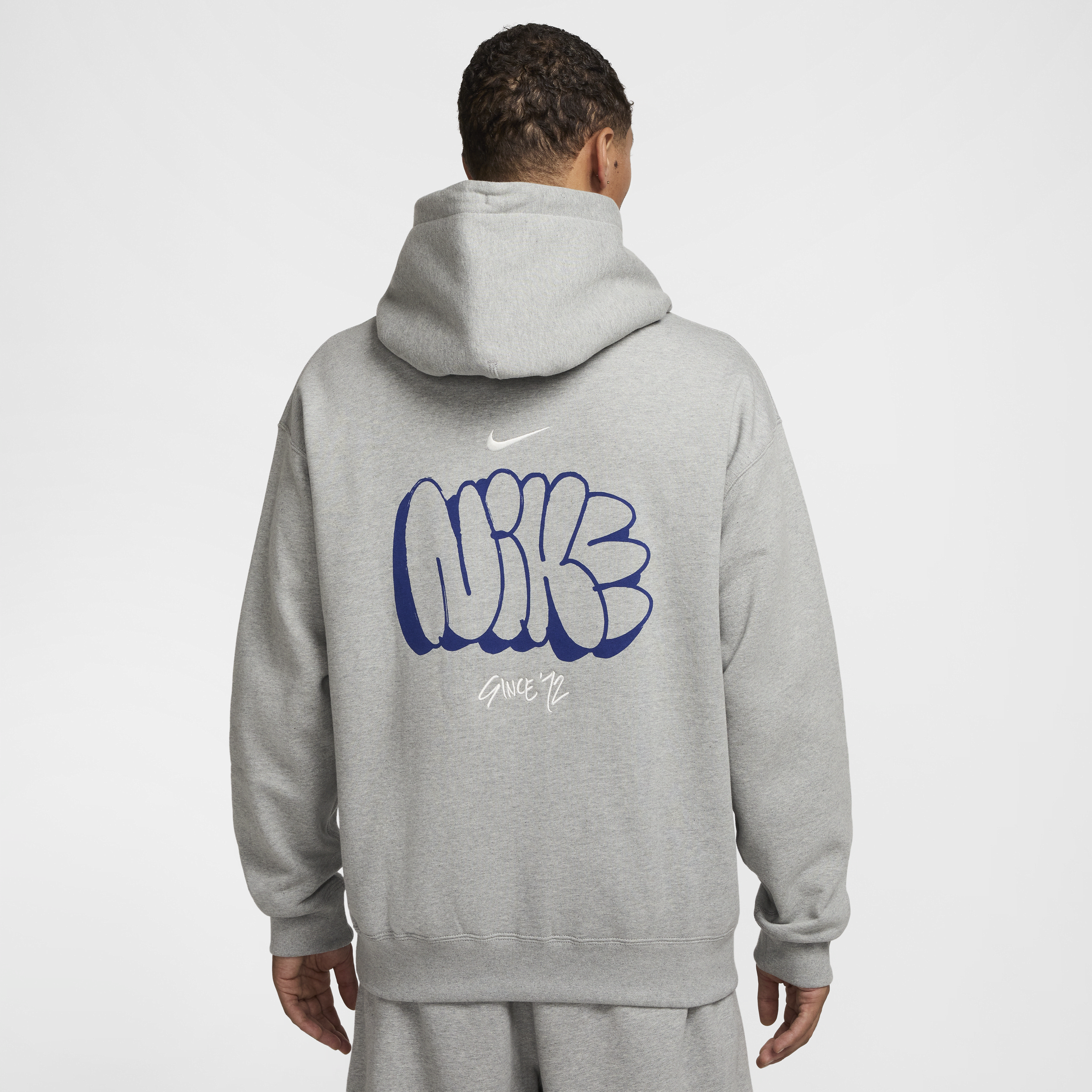 Nike Solo Swoosh Graffiti Hoodie, Grey | HQ4181-063 | FOOTY.COM