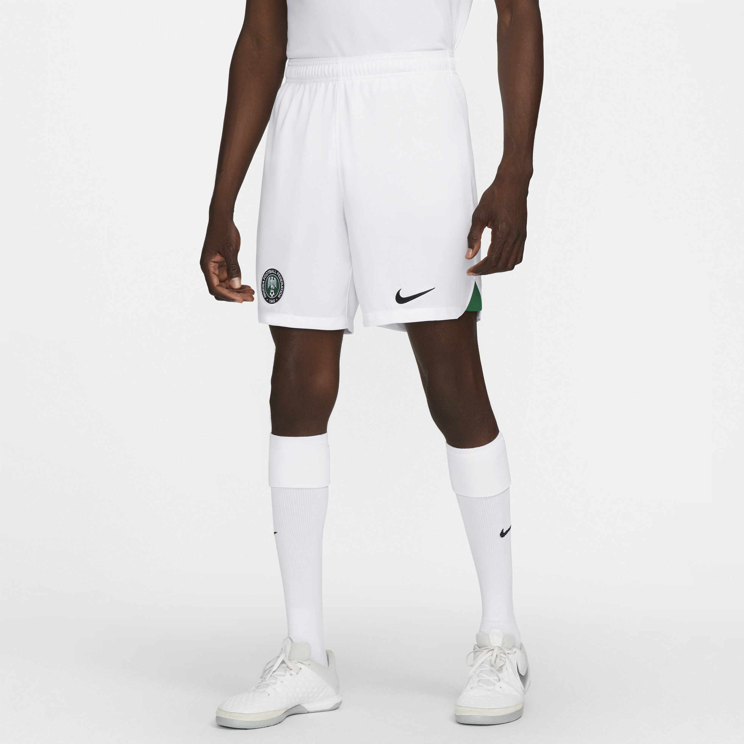 Nigeria 2022/23 Stadium Home/Away Nike Dri-FIT-fodboldshorts til mænd - hvid