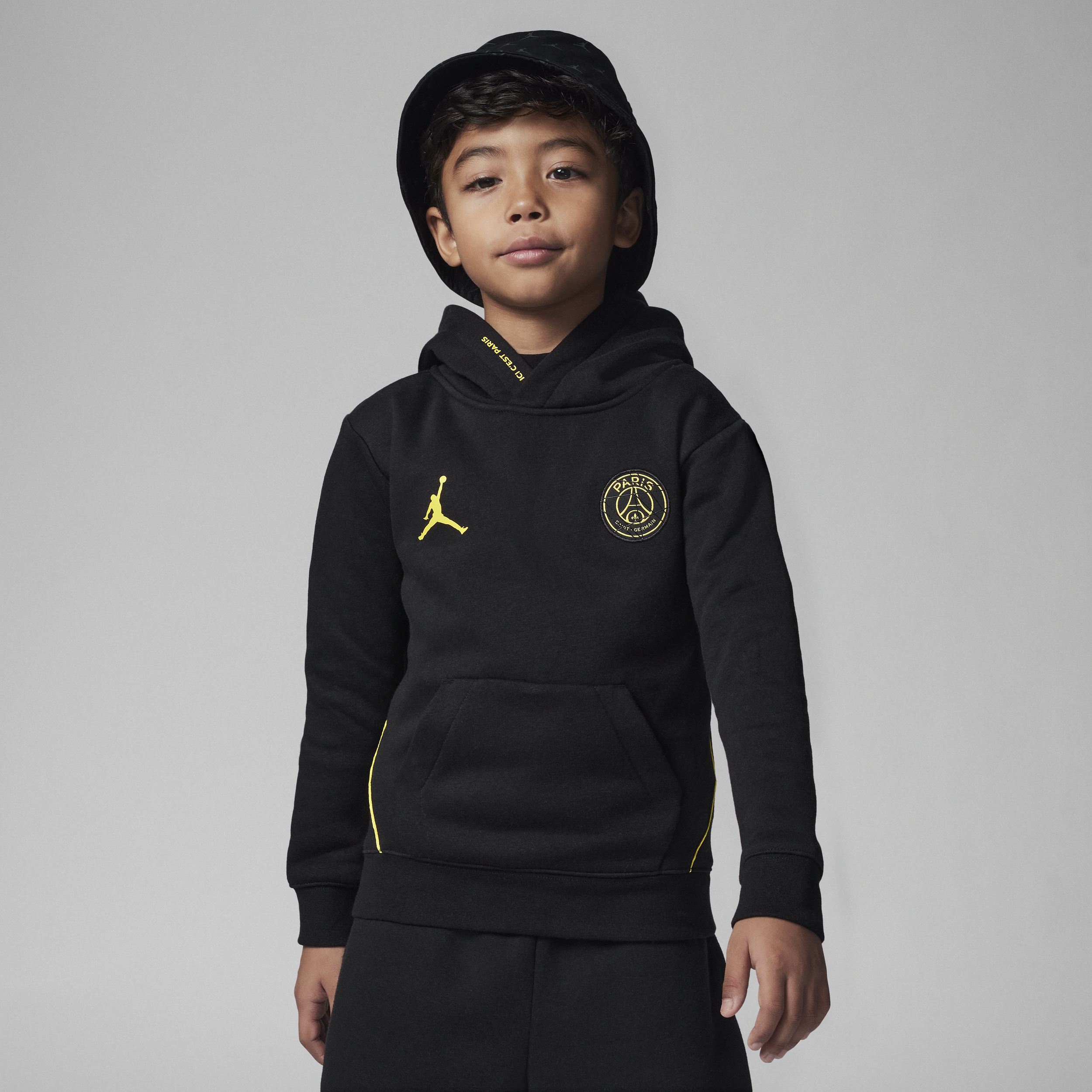 Nike Felpa con cappuccio Jordan Paris Saint Germain Fleece Pullover – Bambino/a - Nero