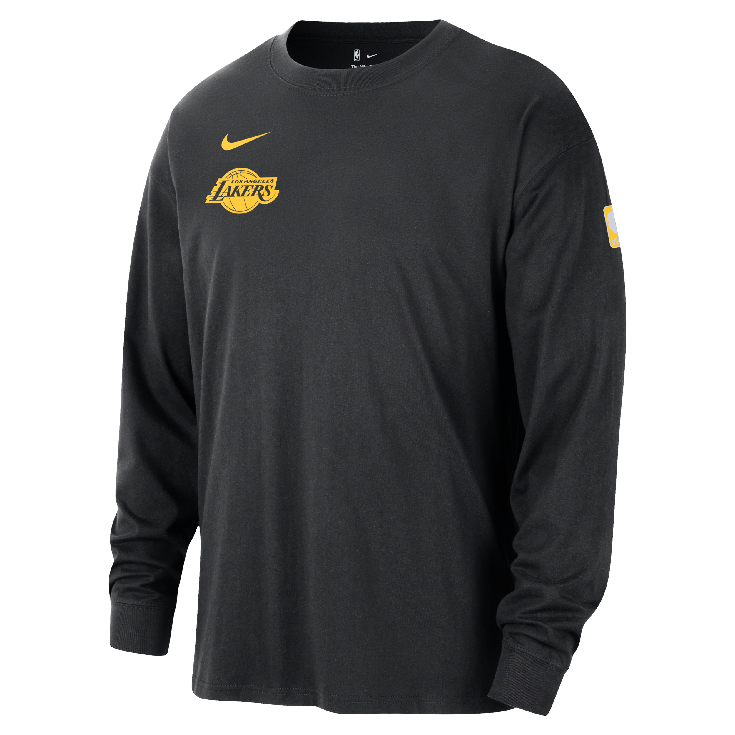 Langærmet Los Angeles Lakers Courtside Nike NBA Max90-T-shirt til mænd - sort