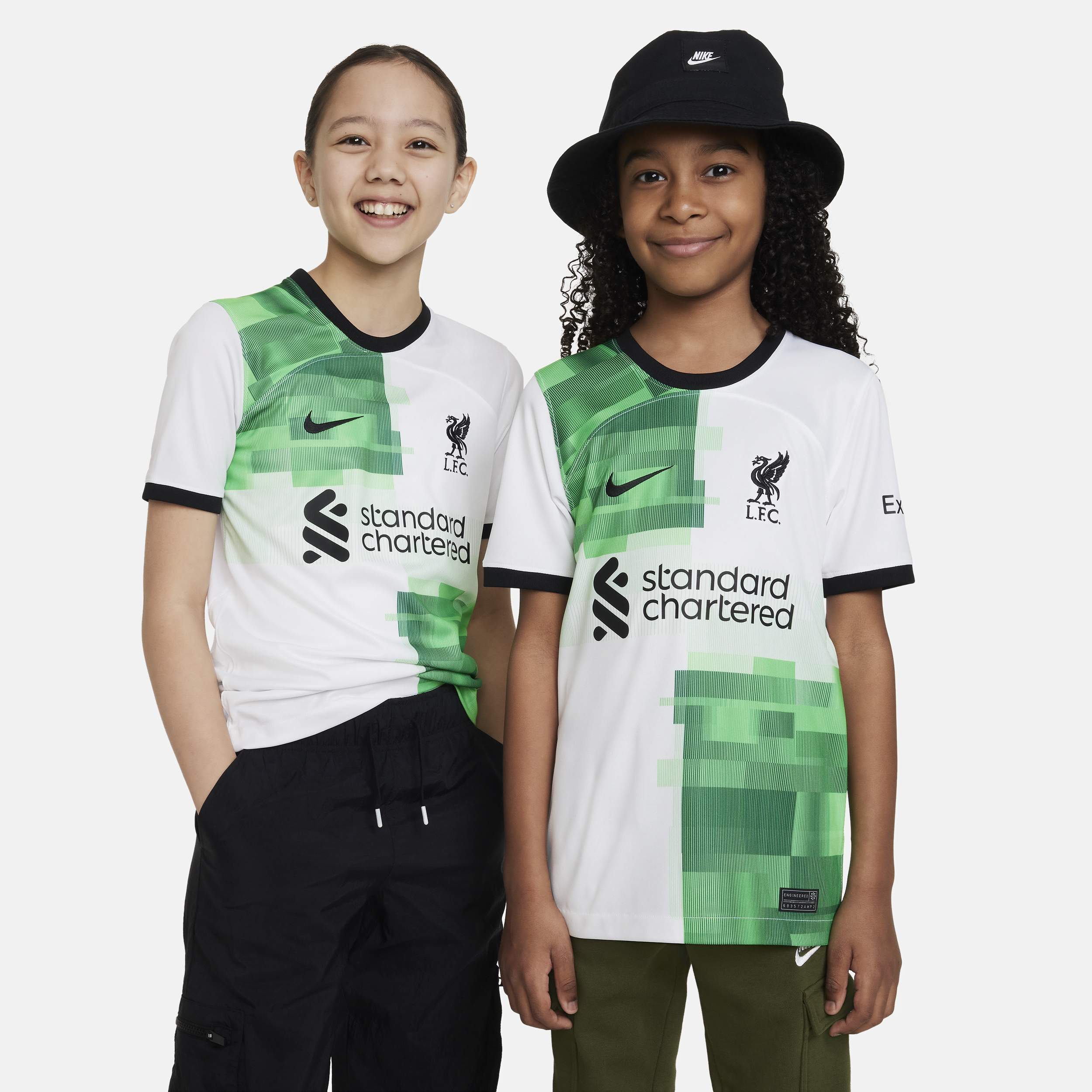 Liverpool FC 2023/24 Stadium Away Nike Dri-FIT-fodboldtrøje til større børn - hvid