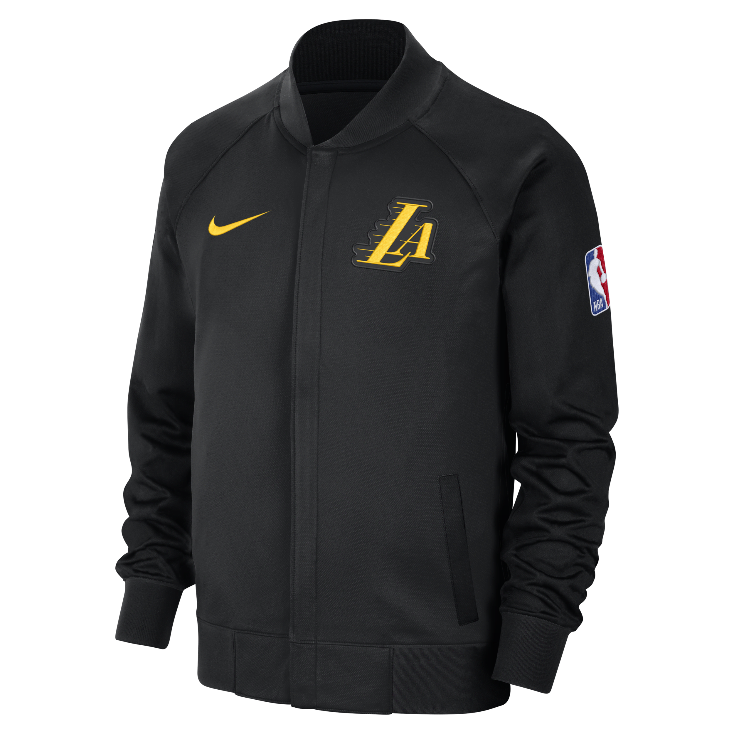 Langærmet Los Angeles Lakers Showtime City Edition Nike Dri-FIT-jakke til mænd med fuld lynlås - sort
