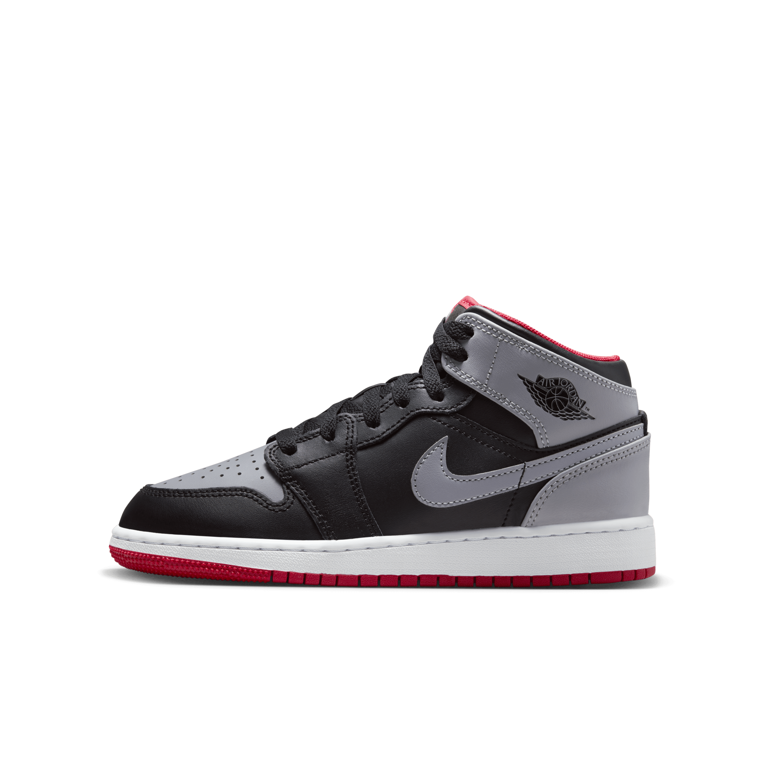 Air Jordan 1 Mid-sko til større børn - sort