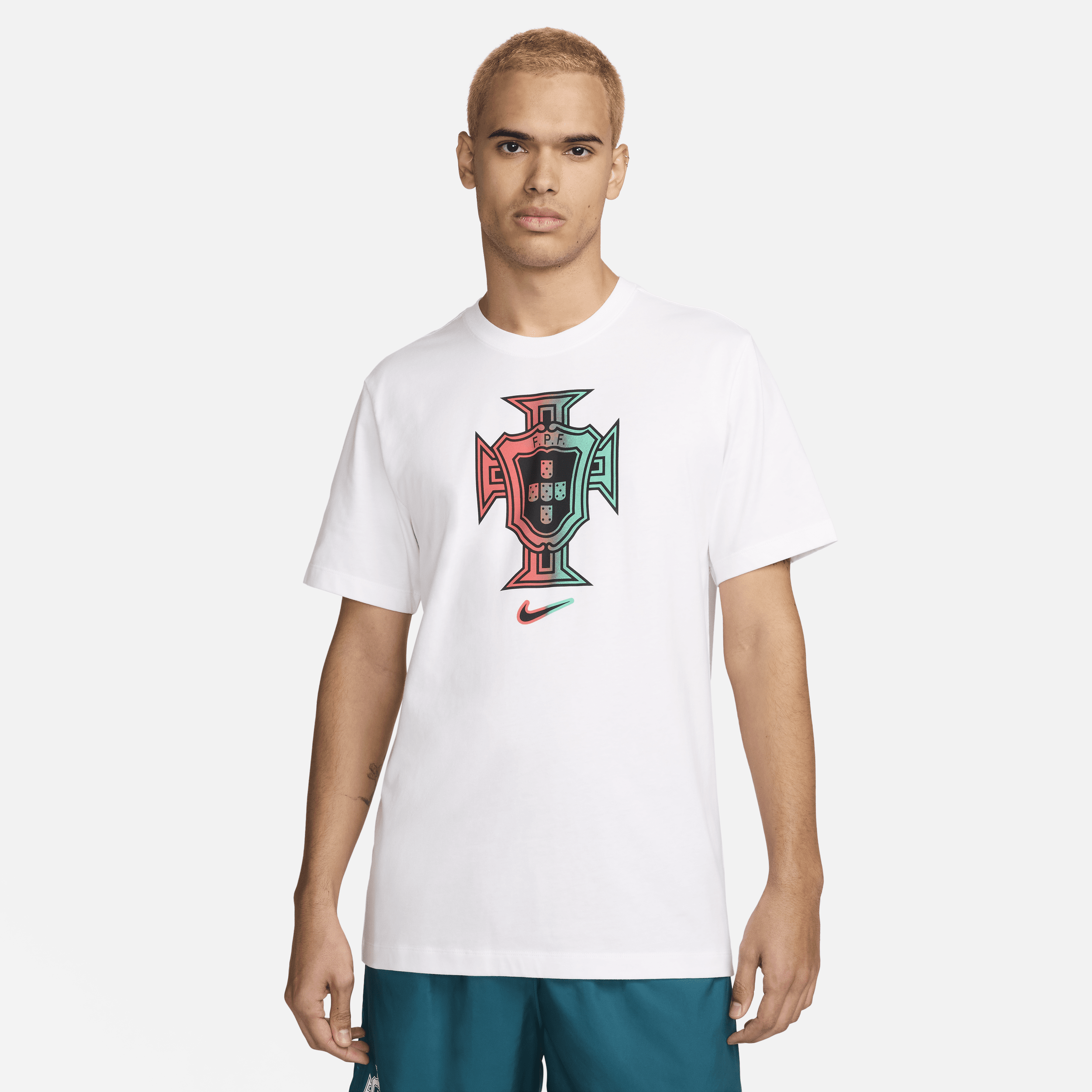 Portugal Nike Football-T-shirt til mænd - hvid