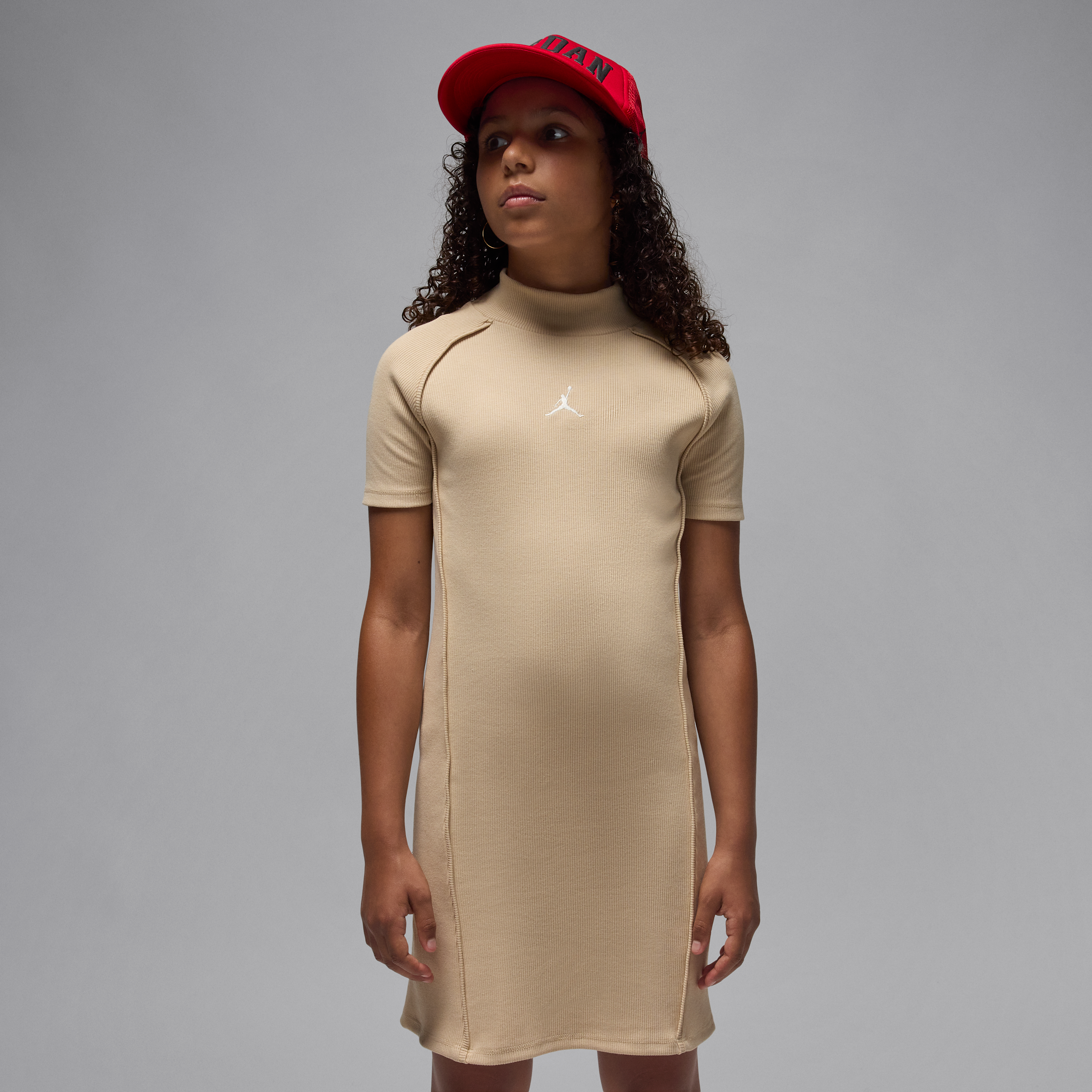 Jordan Vestido elástico de cuello alto - Niña - Marrón