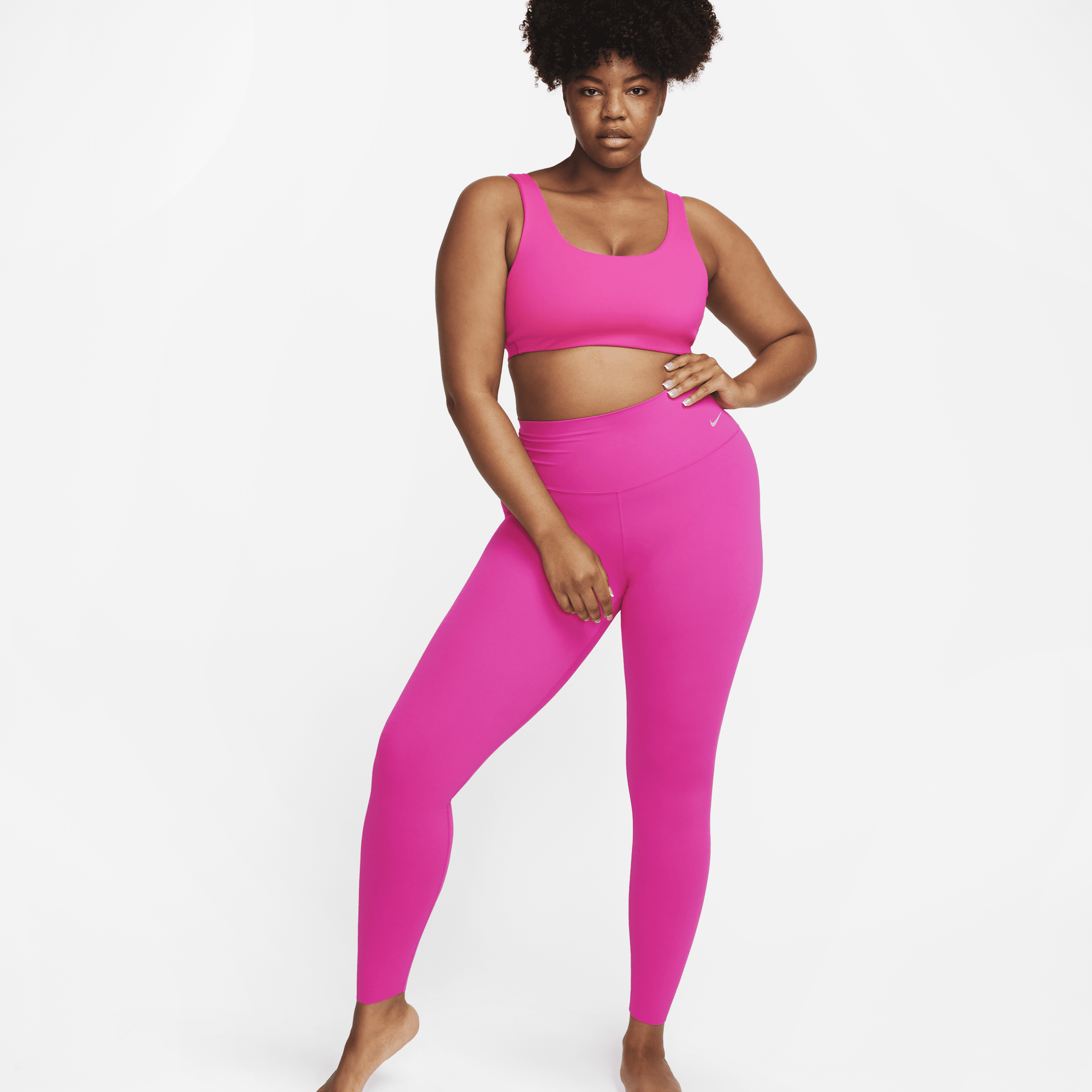 Nike Zenvy-leggings i fuld længde med let støtte og høj talje til kvinder - Pink