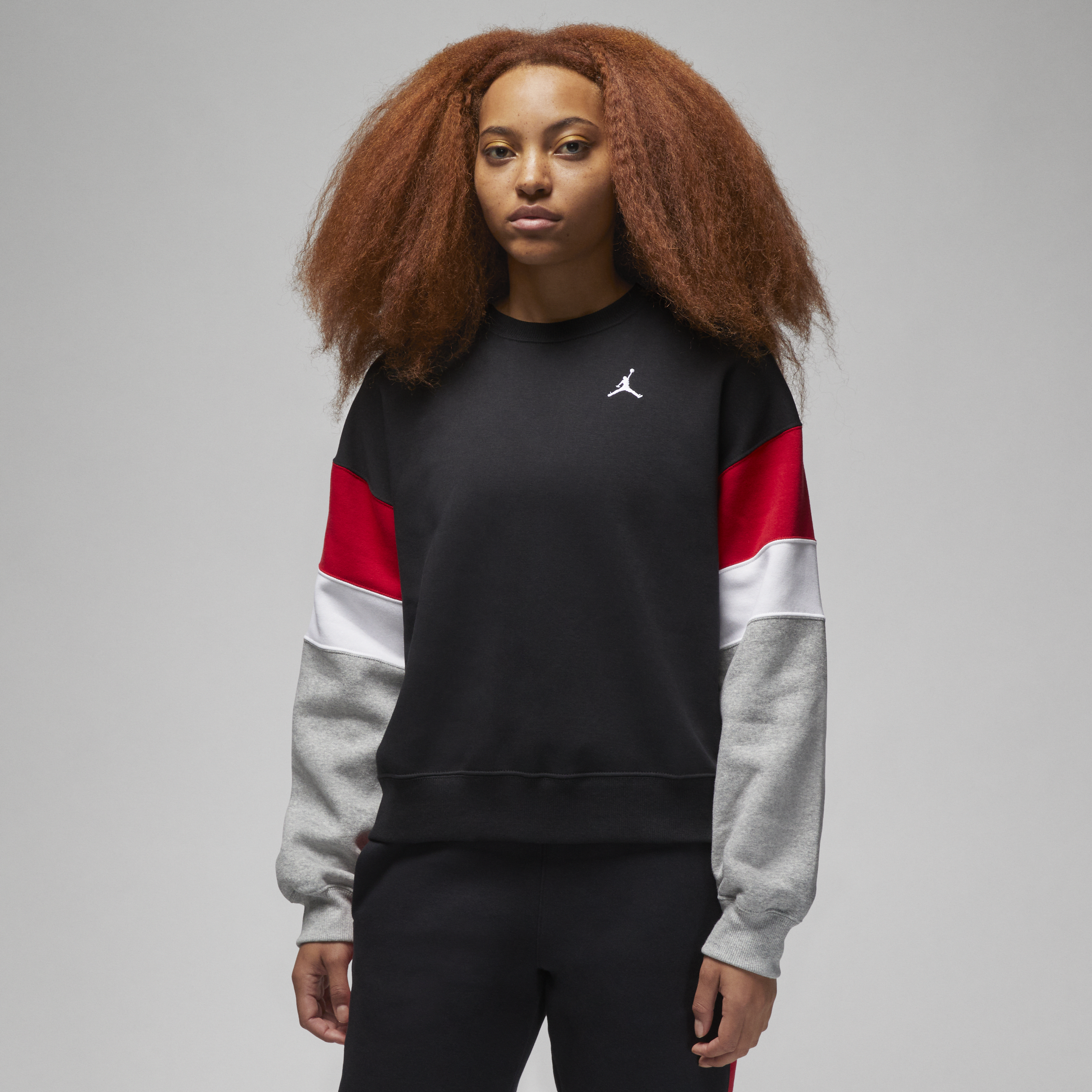 Jordan Brooklyn Fleece-sweatshirt med rund hals til kvinder - sort