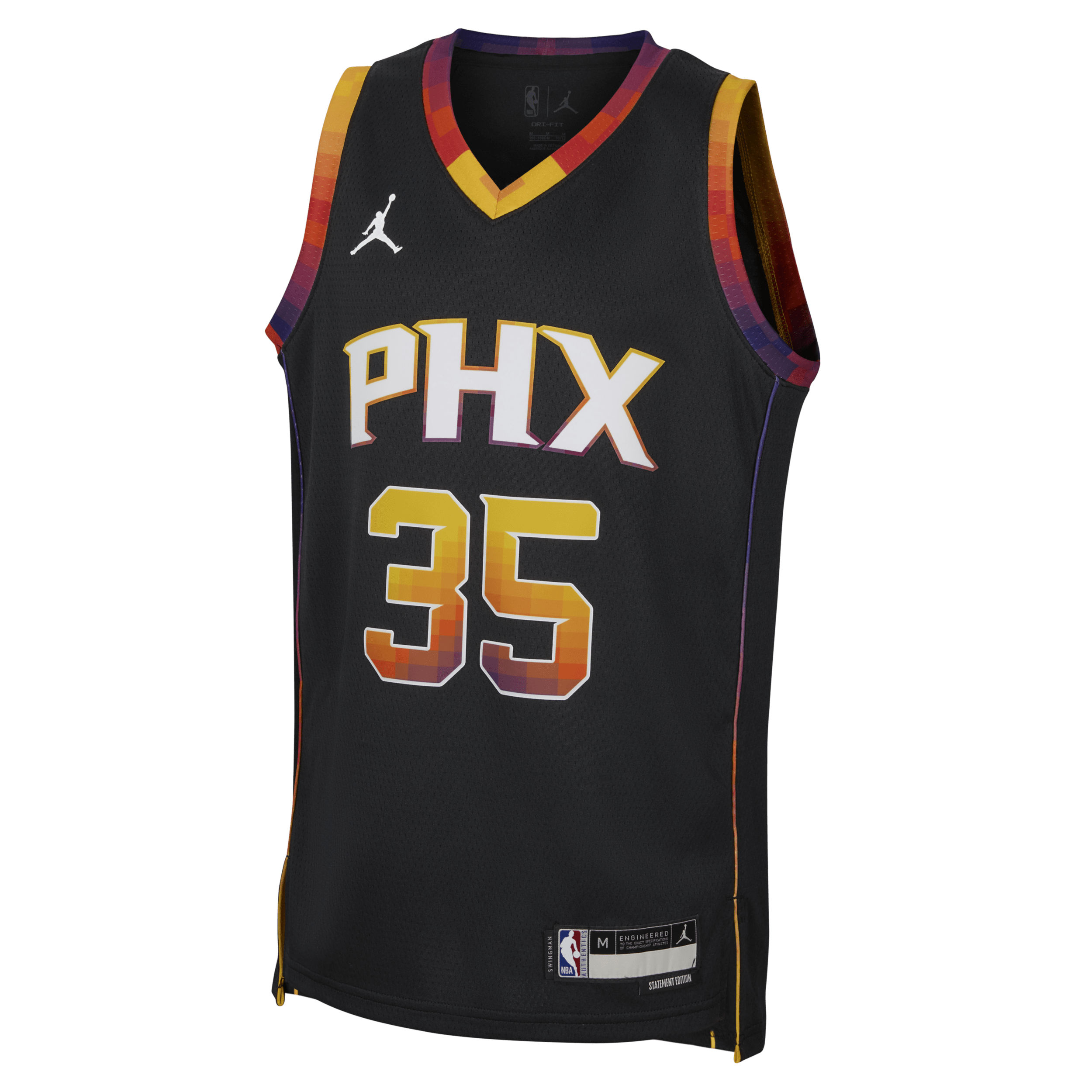 Nike Kevin Durant Phoenix Suns Statement Edition Jordan Swingman NBA-jersey met Dri-FIT voor kids - Zwart
