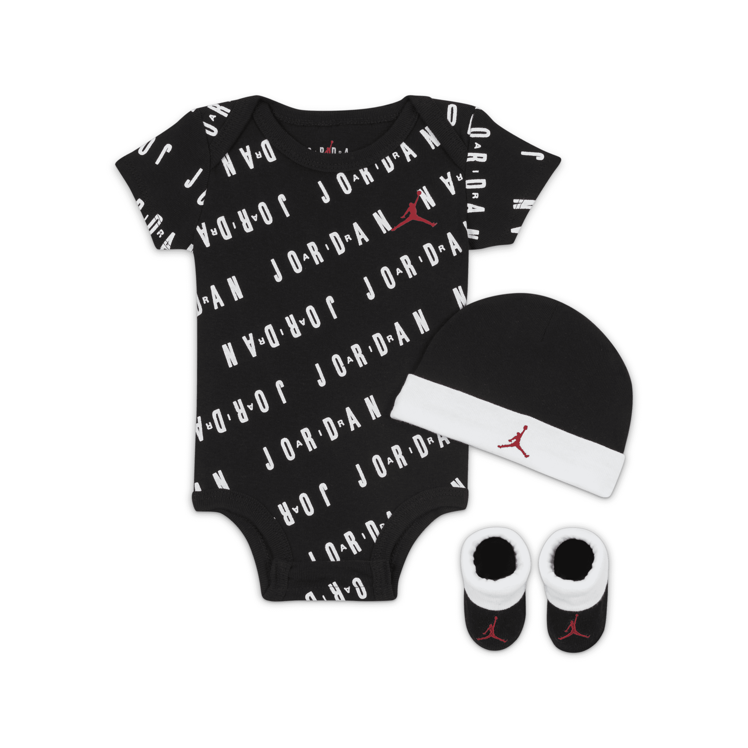 Jordan Essentials 3-Piece Bodysuit Box Set Rompertjesset voor baby's (0-6 maanden) - Zwart