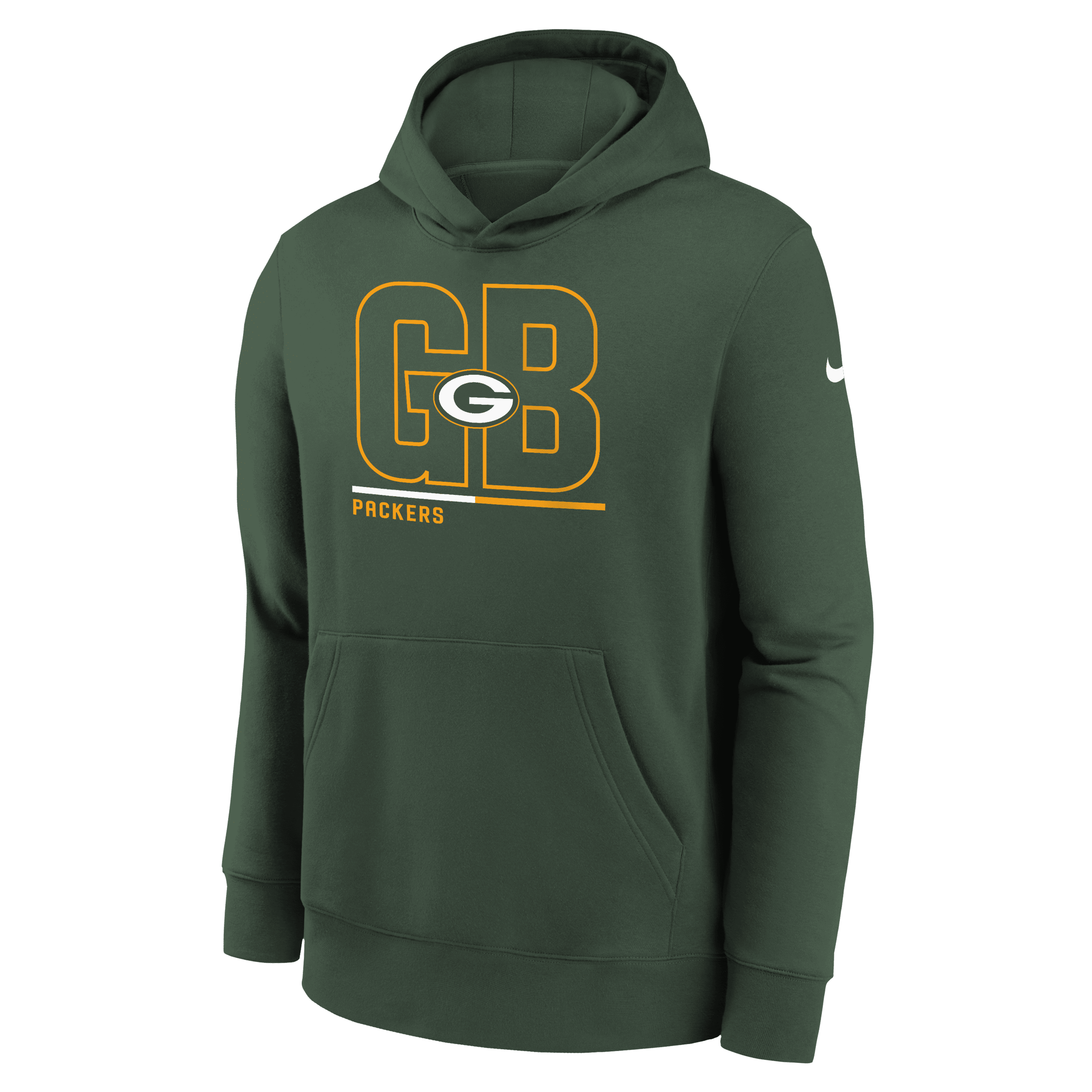 Nike Green Bay Packers City Code-pullover-hættetrøje til større børn - grøn