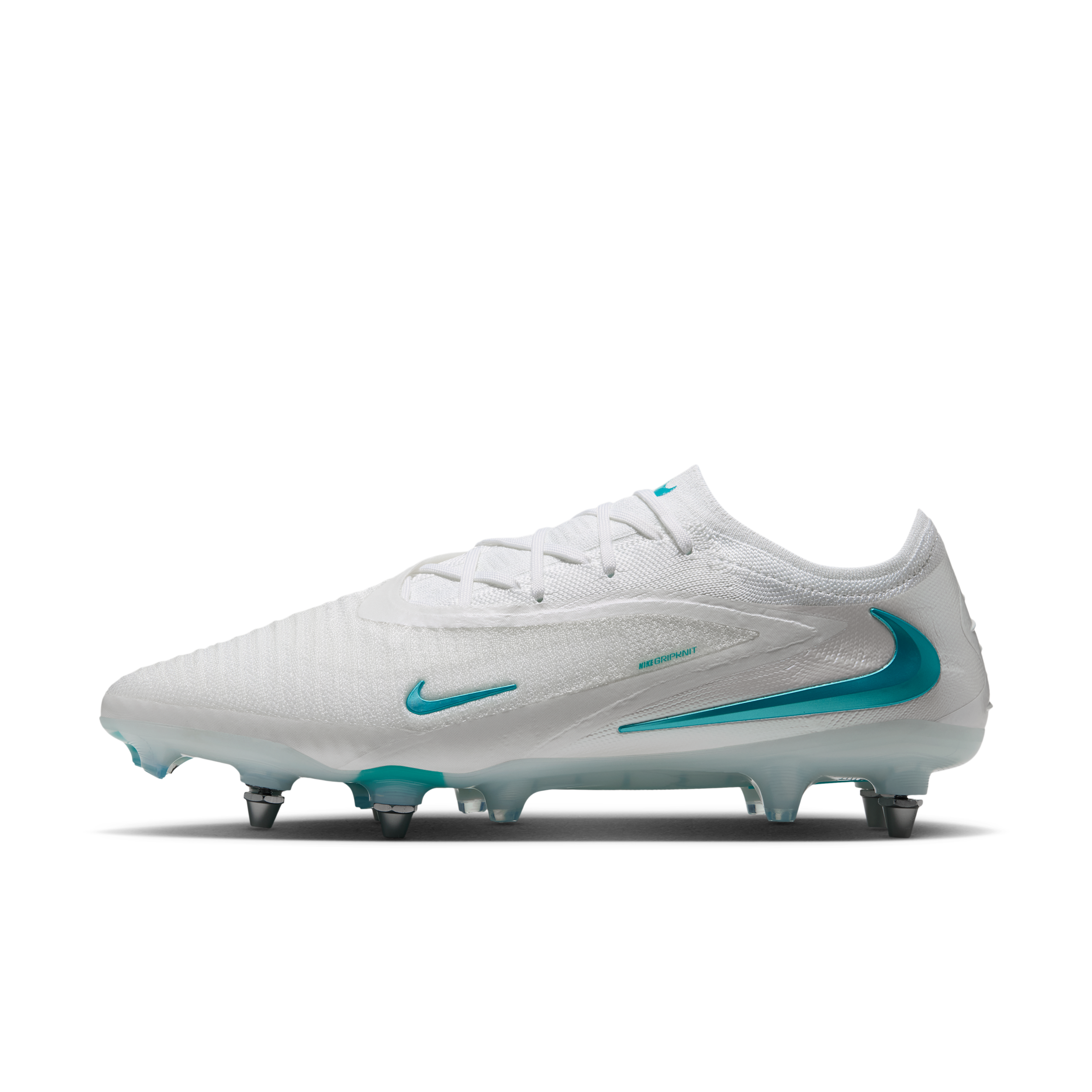 Crampons de foot pour terrain gras Nike Phantom 6 Low Elite - Blanc