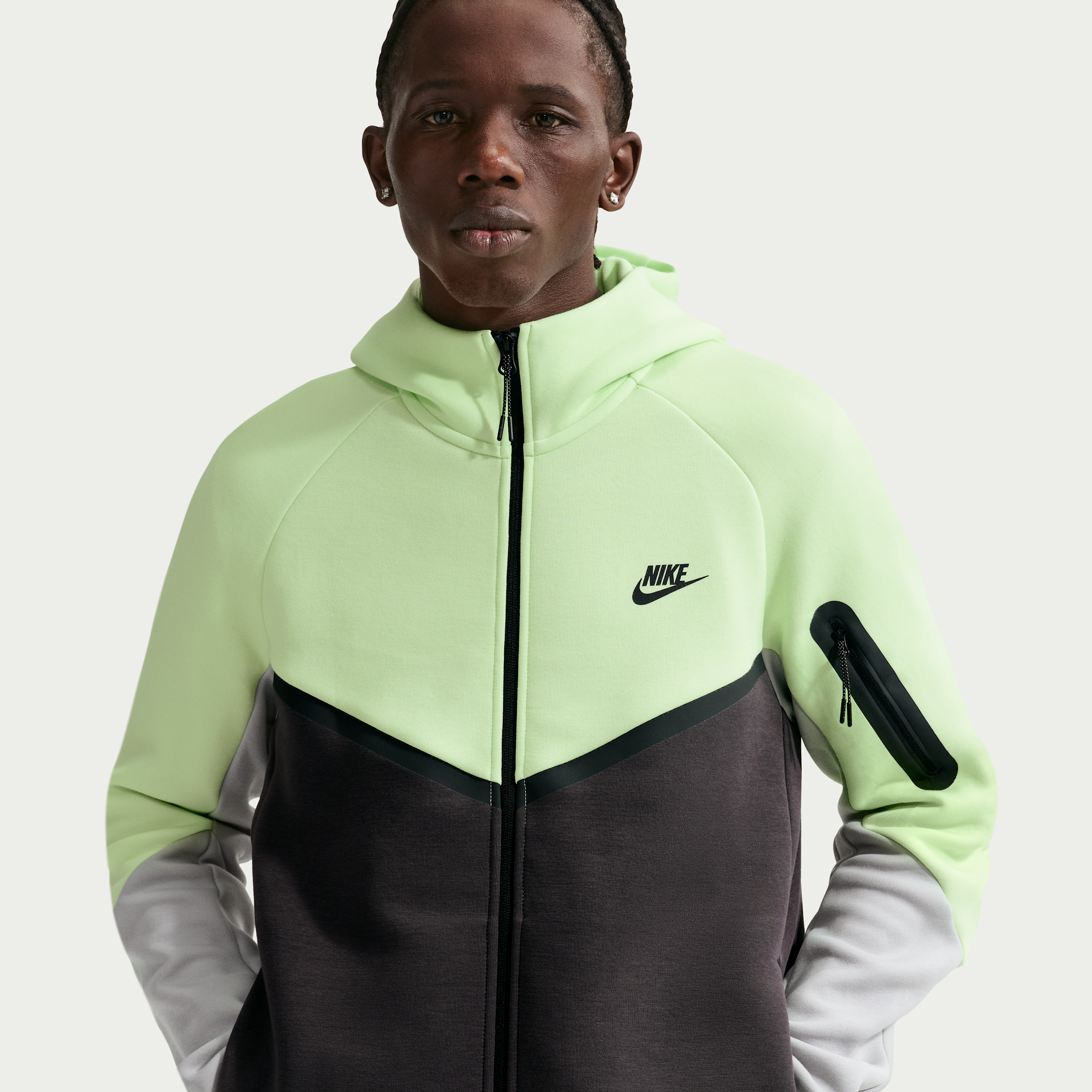 Giacca con zip a tutta lunghezza Nike Tech Fleece Windrunner – Uomo - Verde