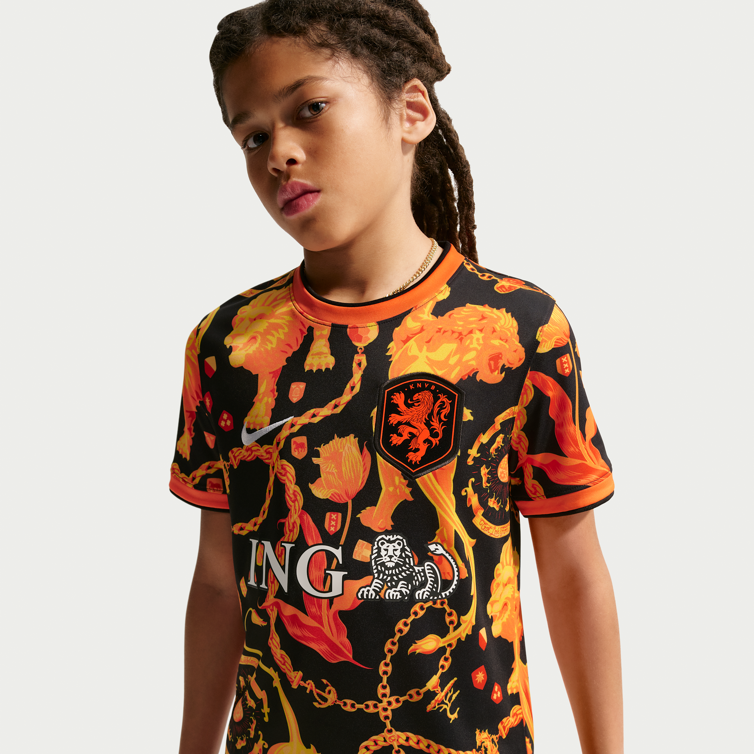 Nike Netherlands x Patta Older Kids' Short-Sleeve Football Top