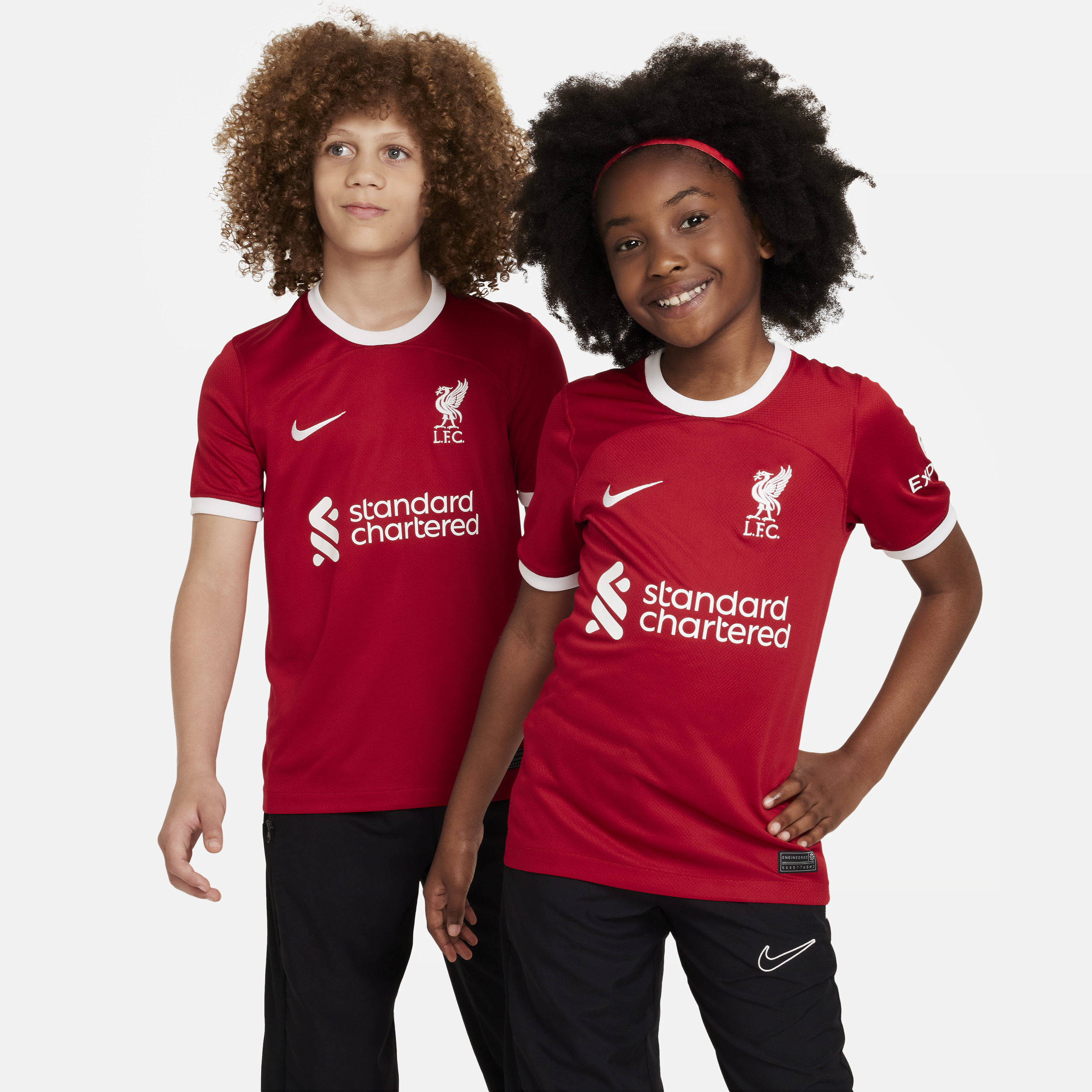 Liverpool FC 2023/24 Stadium Home Nike Dri-FIT-fodboldtrøje til større børn - rød