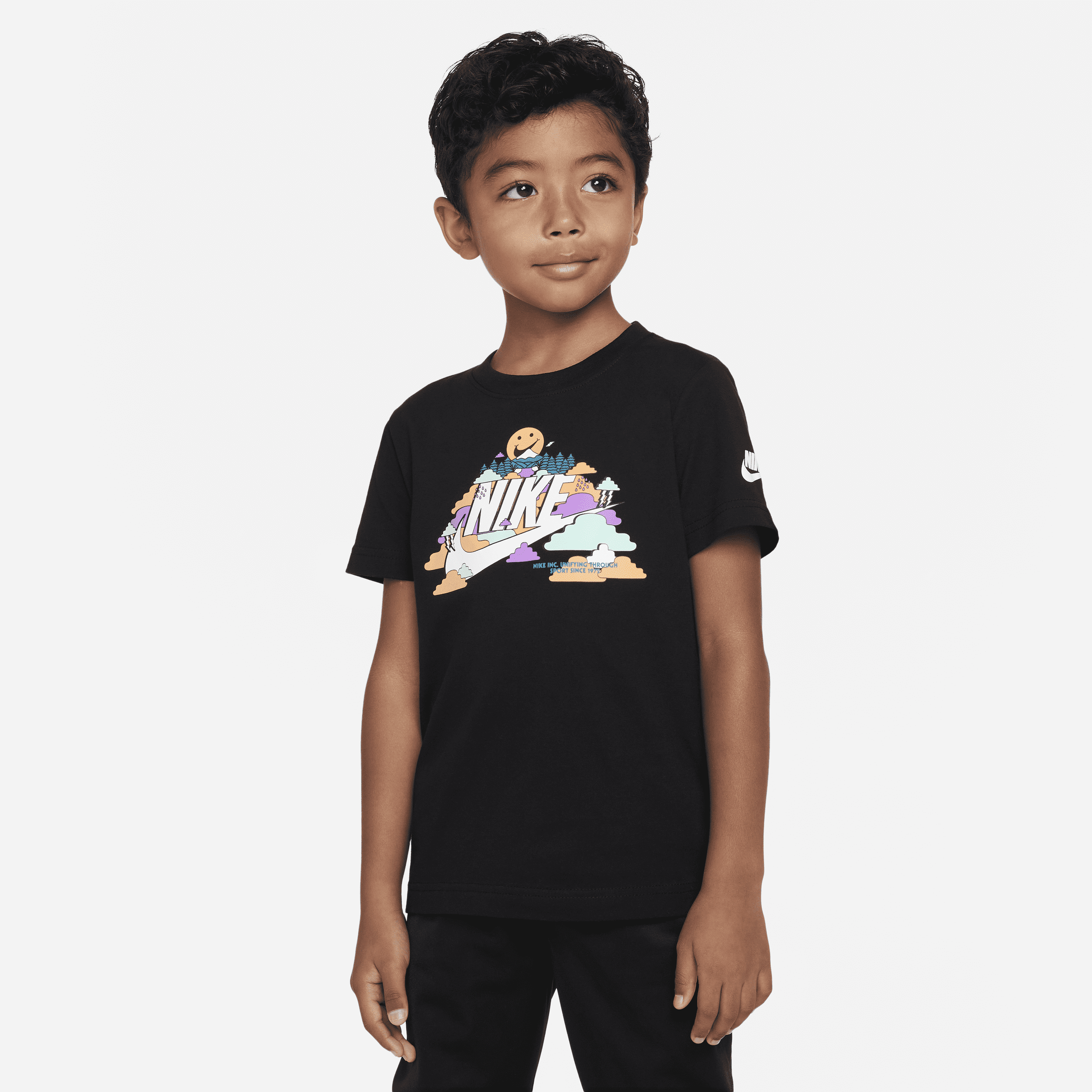 Nike Happy Clouds Tee-T-shirt til mindre børn - sort