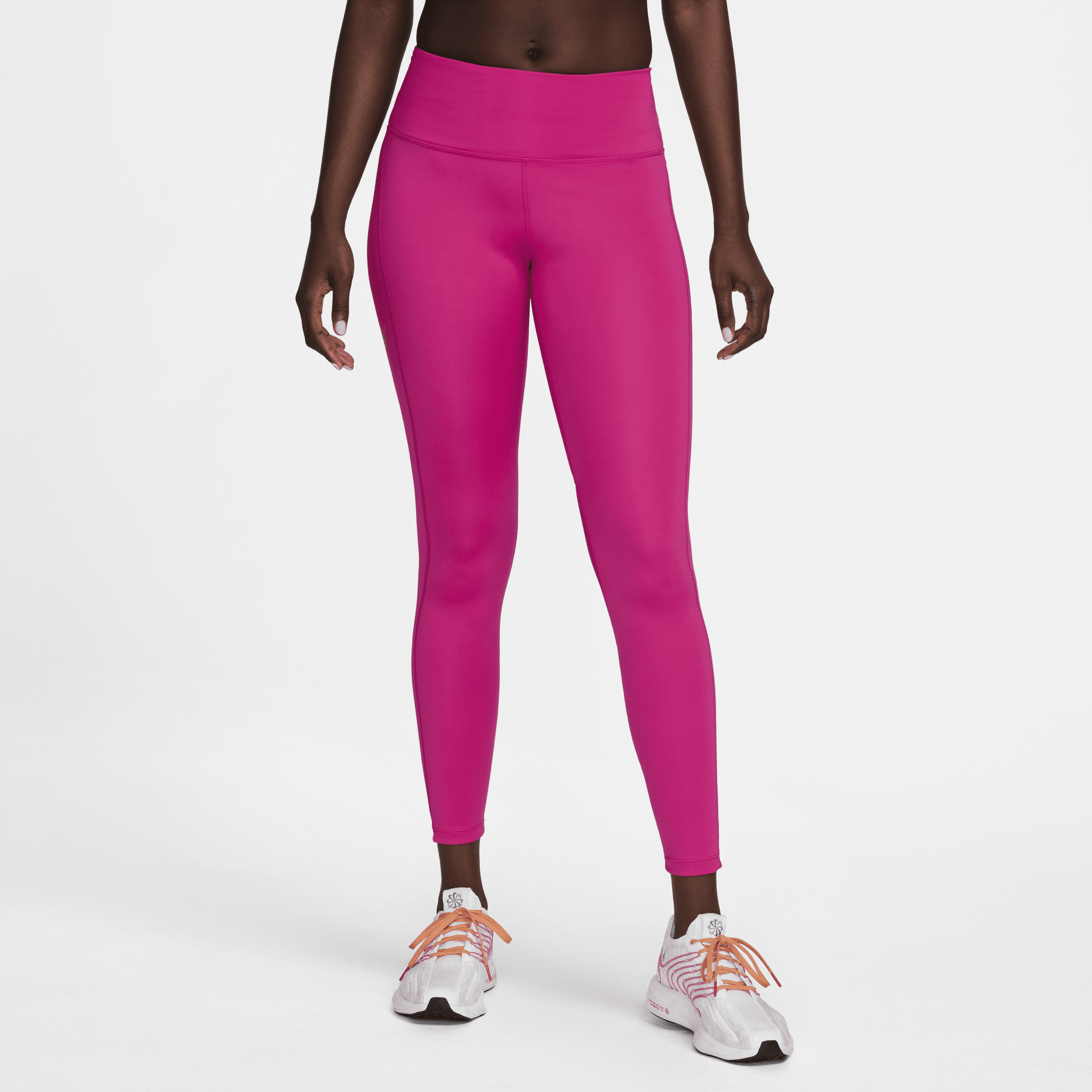 Nike Fast-7/8-leggings med grafik, mellemhøj talje og lommer til kvinder - Pink