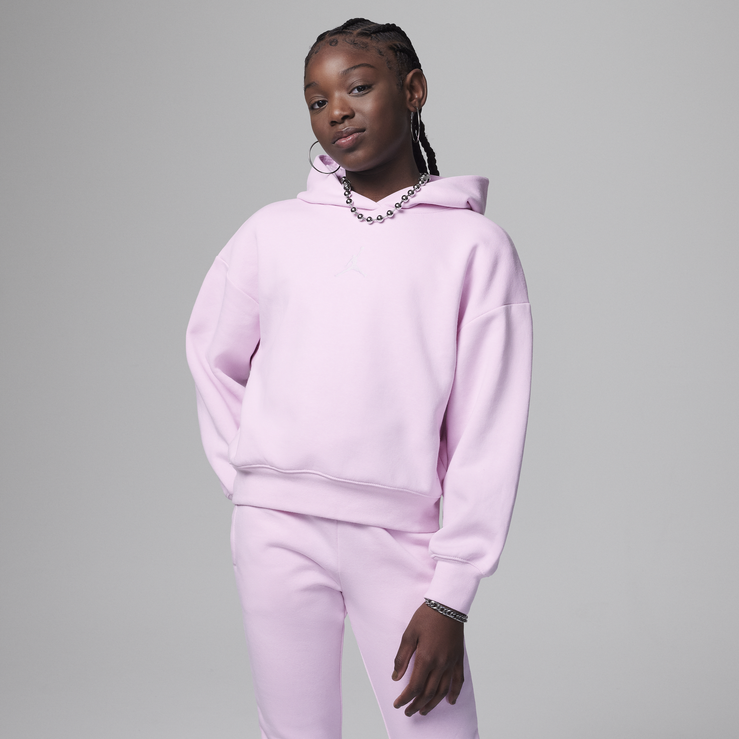 Jordan Icon Play-pullover-hættetrøje til større børn - Pink