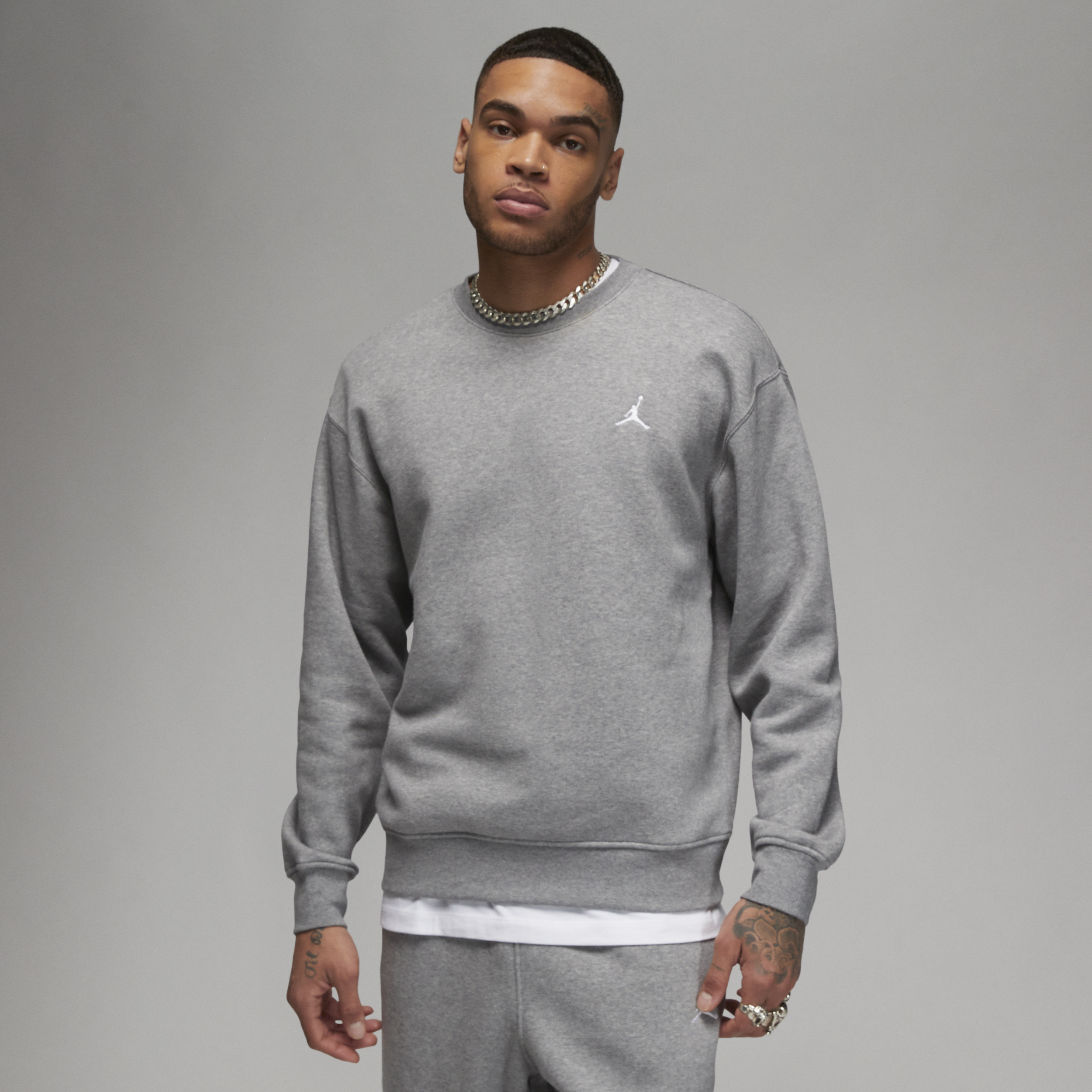 Jordan Brooklyn Fleece-sweatshirt med rund hals til mænd - grå