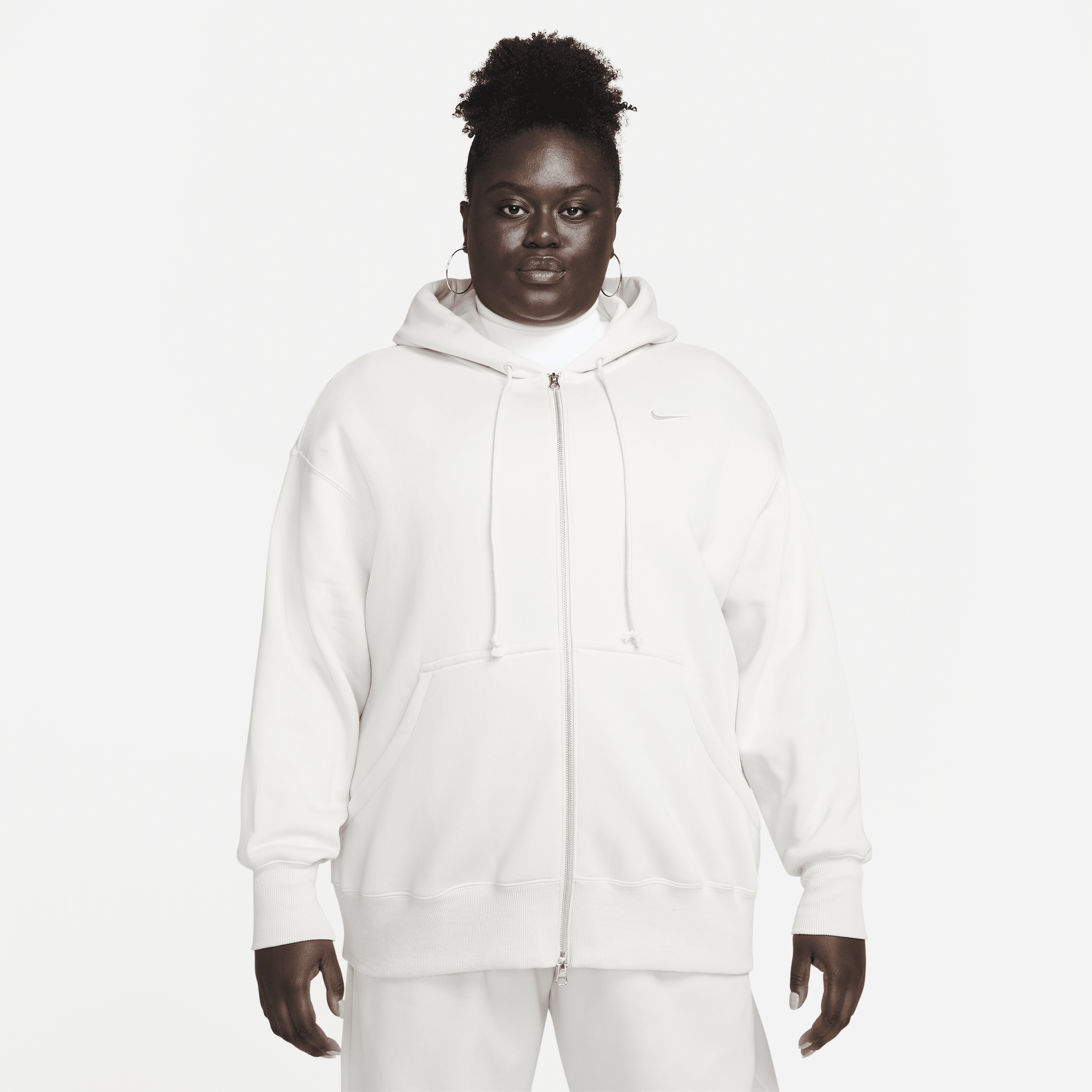 Nike Sportswear Phoenix Fleece Oversized hoodie met rits voor dames (Plus Size) - Bruin