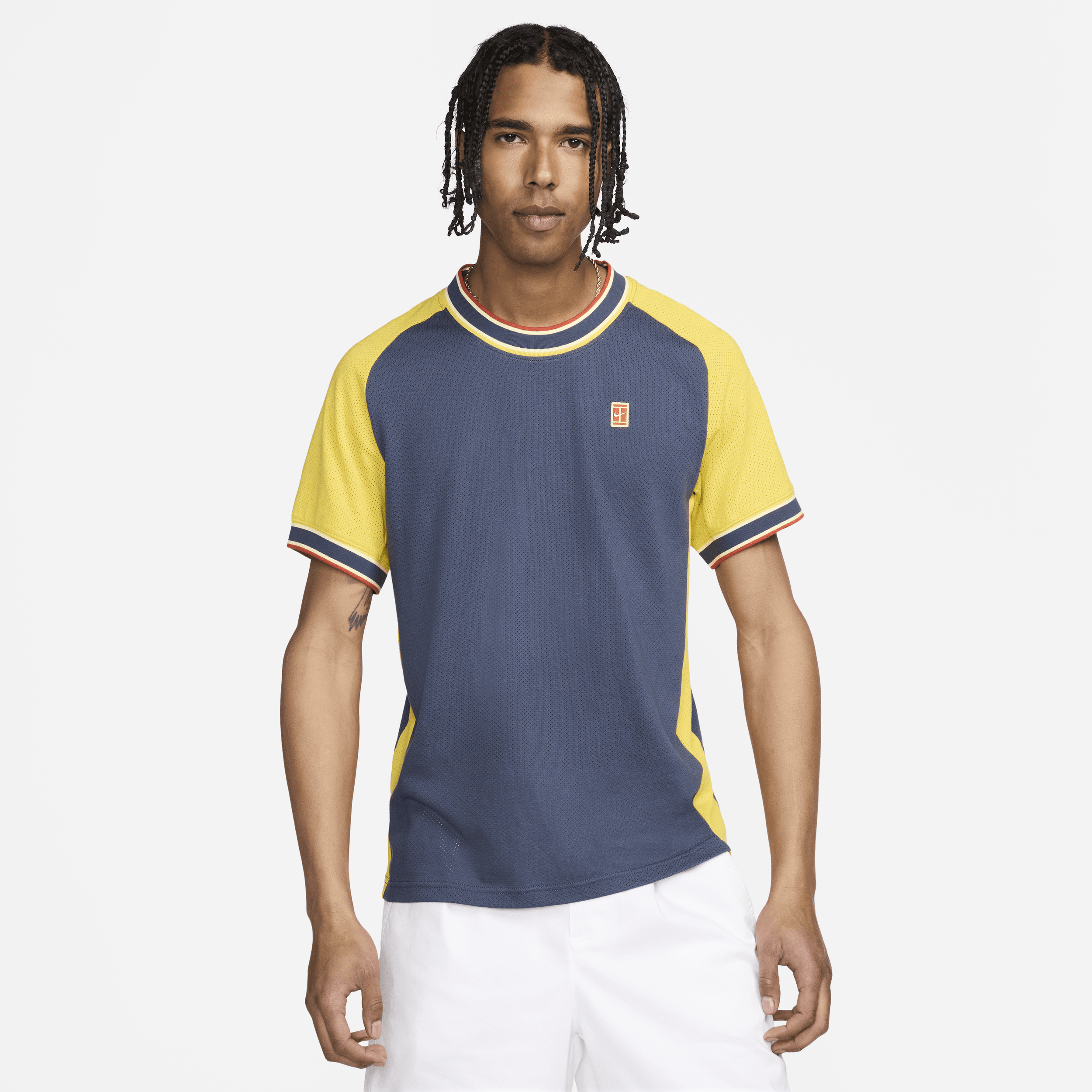 NikeCourt Heritage tennistrøje med korte ærmer til mænd - blå